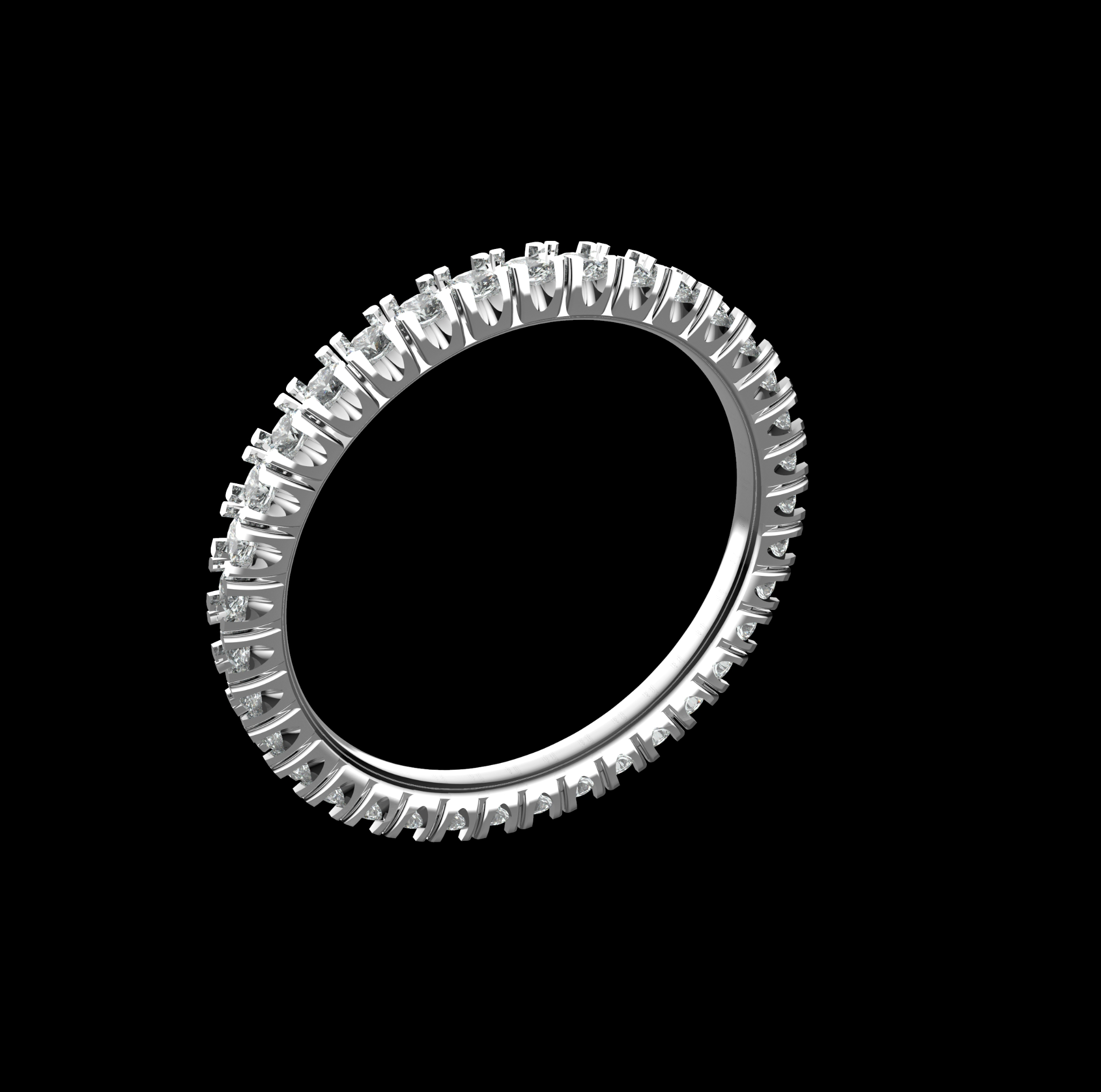 Ring wedding band with diamonds — view 2