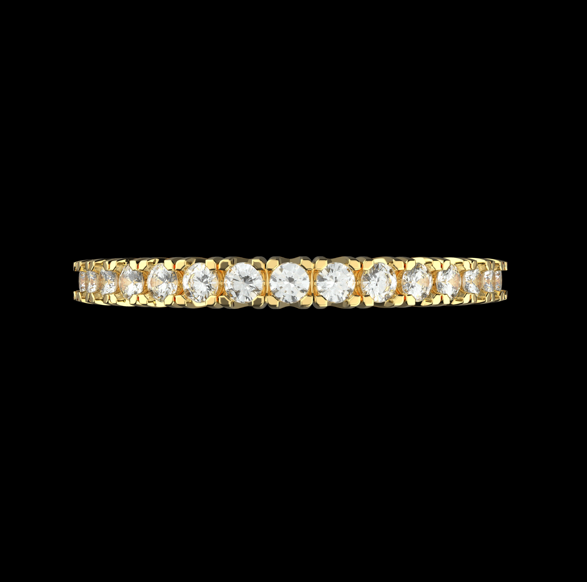 Ring wedding band with diamonds — view 8