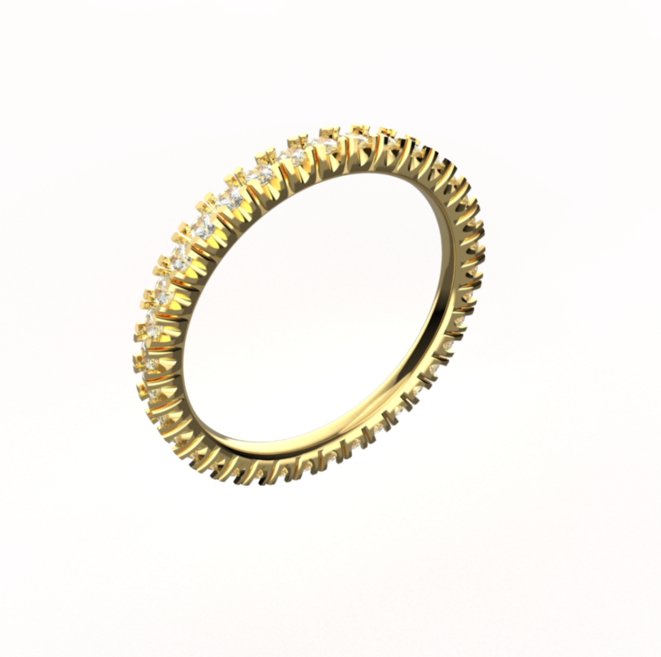 Ring wedding band with diamonds — view 5