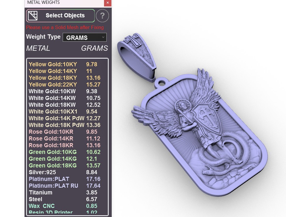 Archangel Michael Protector Dog Tag Pendant — view 7
