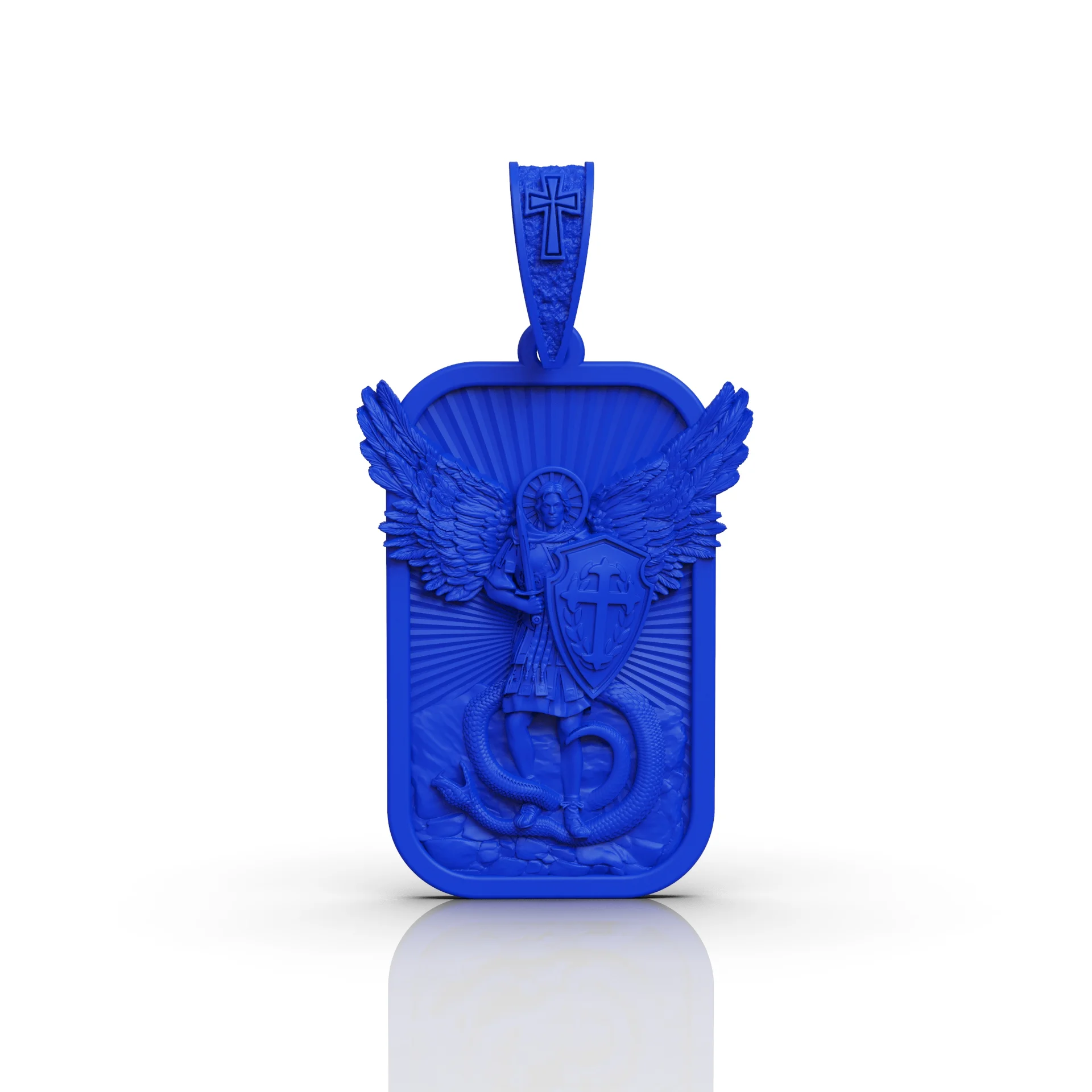 Archangel Michael Protector Dog Tag Pendant — view 5