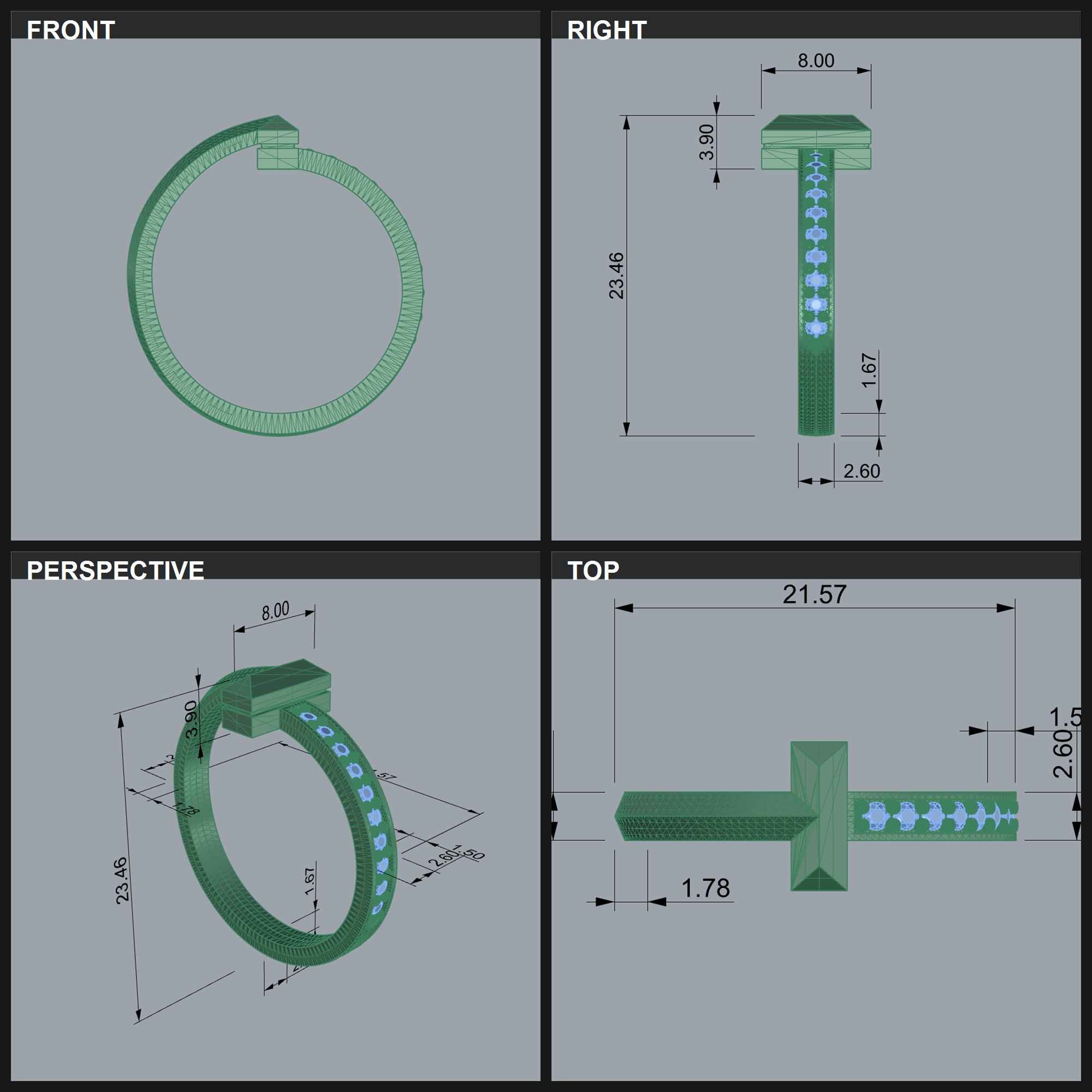 Minimalist Dome Ring with Flush Set Gems — view 8