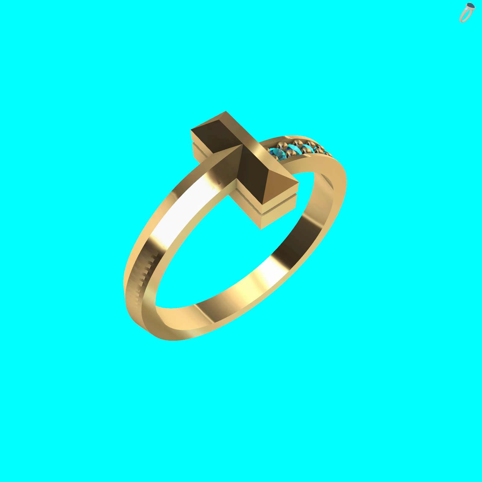 Minimalist Dome Ring with Flush Set Gems