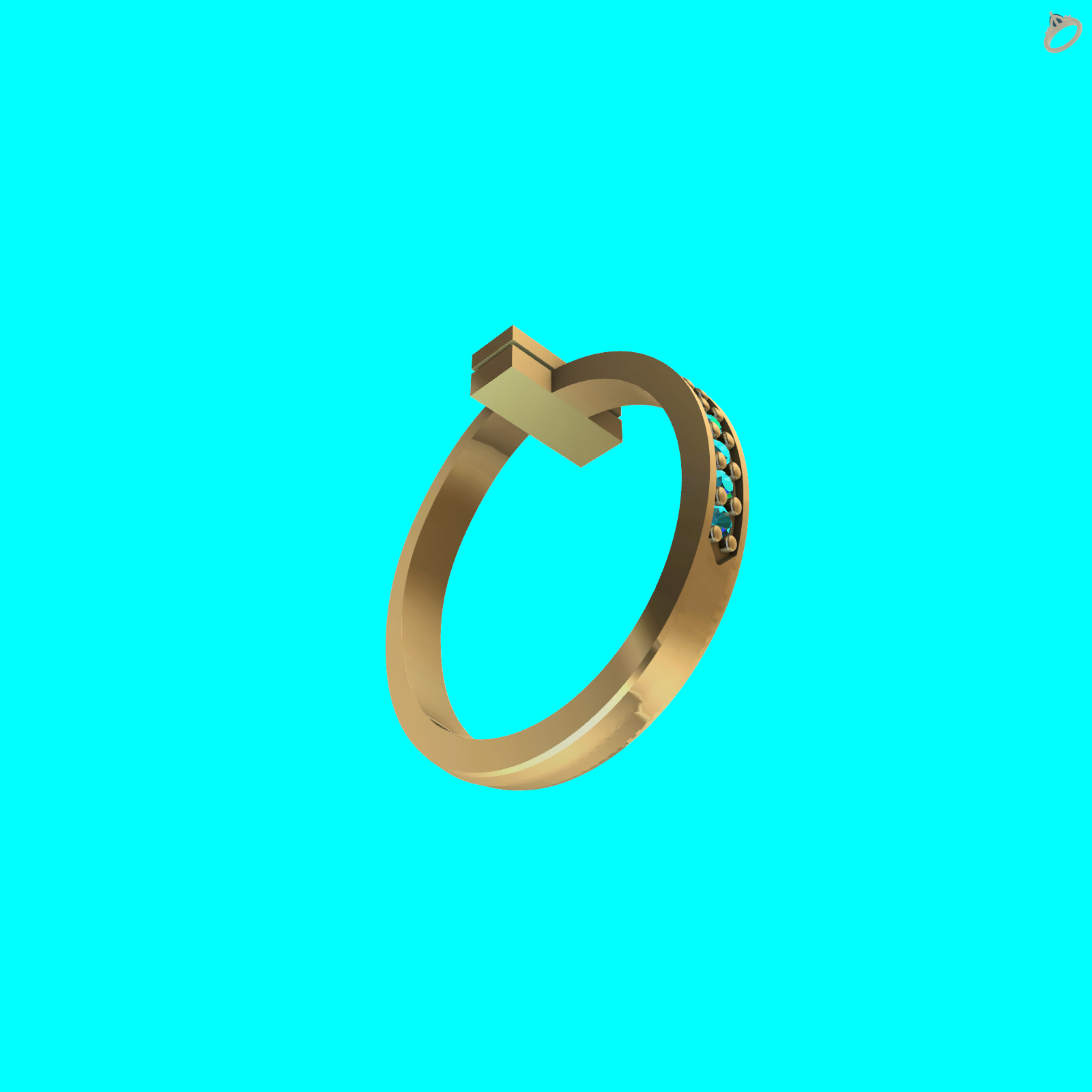 Minimalist Dome Ring with Flush Set Gems — view 4