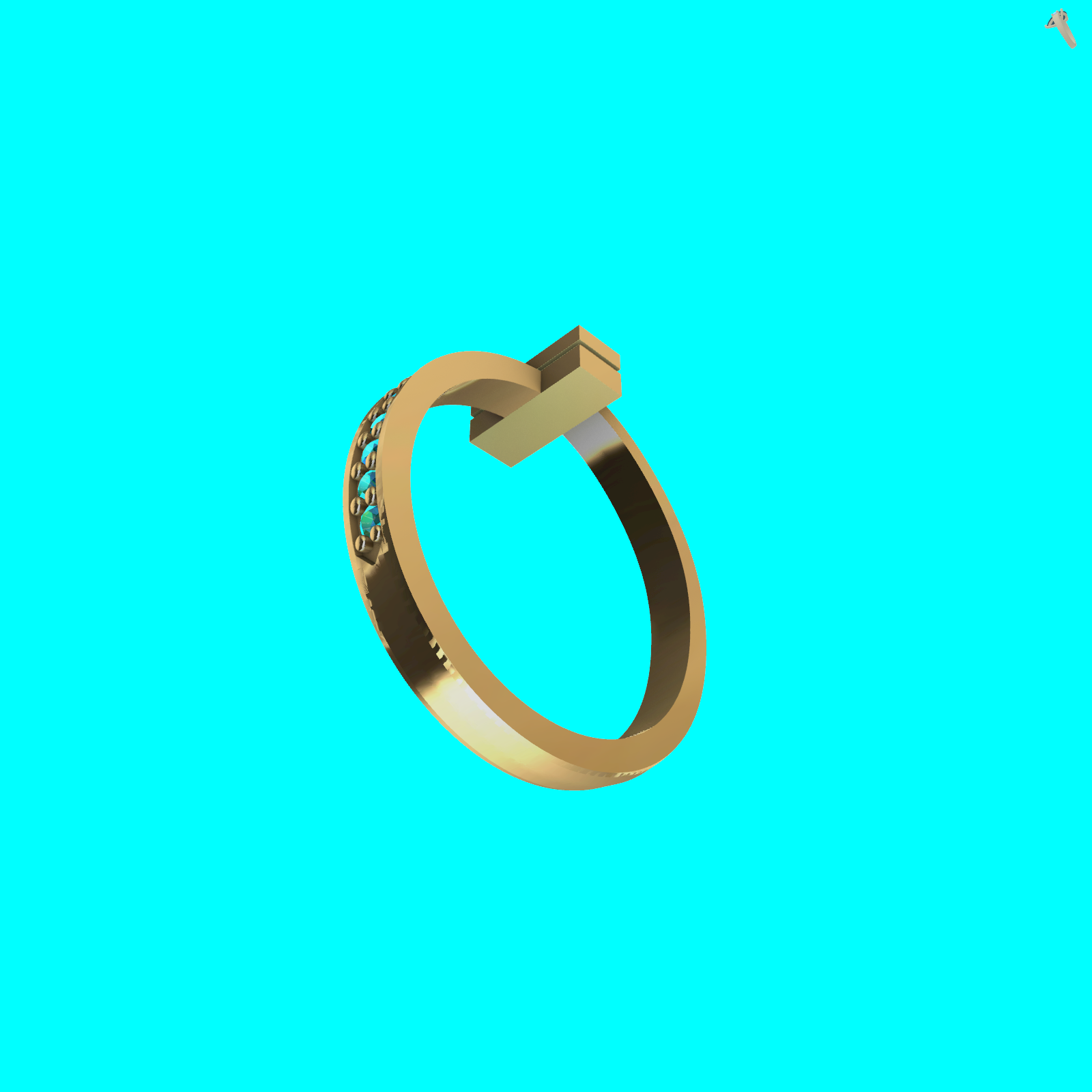 Minimalist Dome Ring with Flush Set Gems — view 5