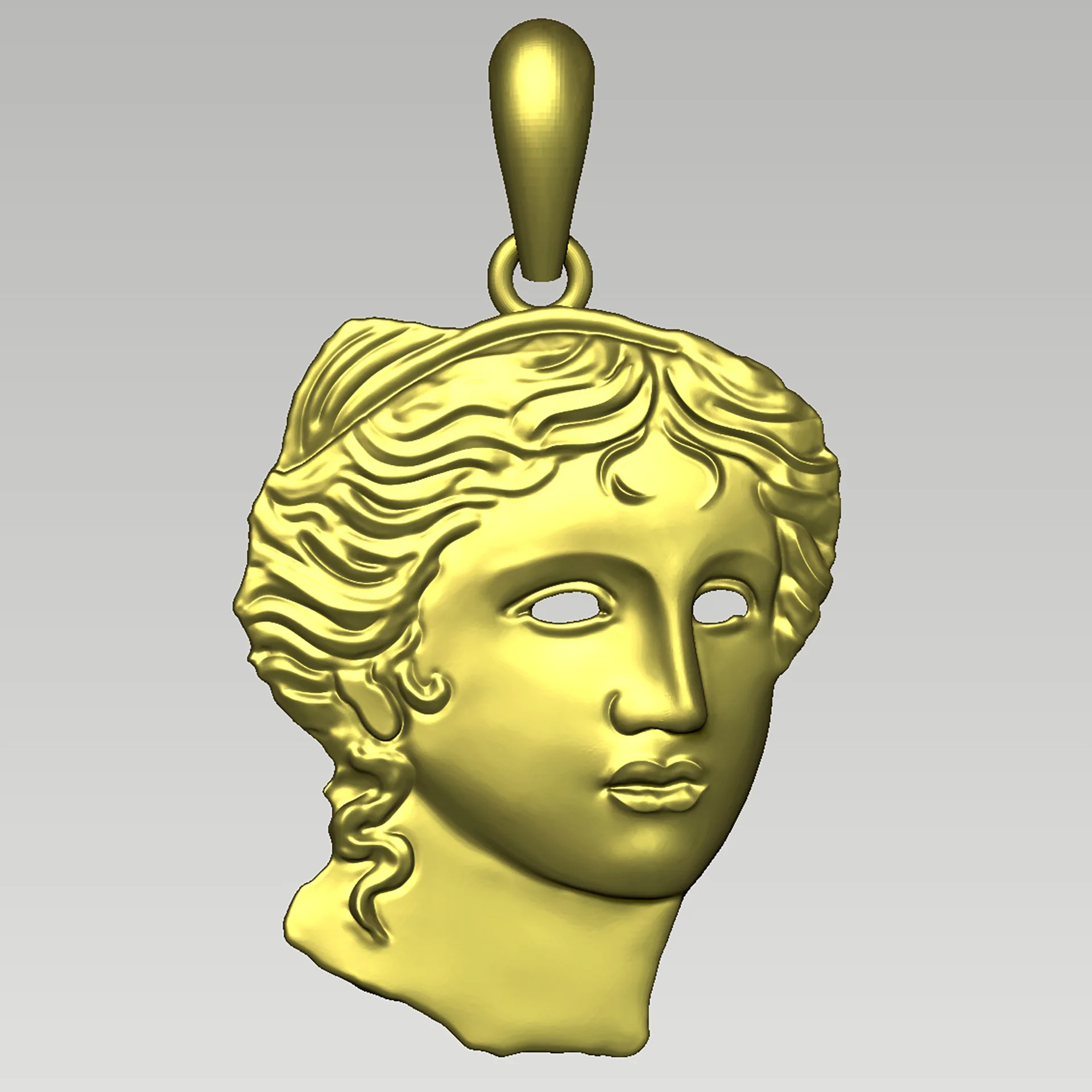Aphrodite Greek Goddess Pendant 3D Print Jewelry Model — view 6