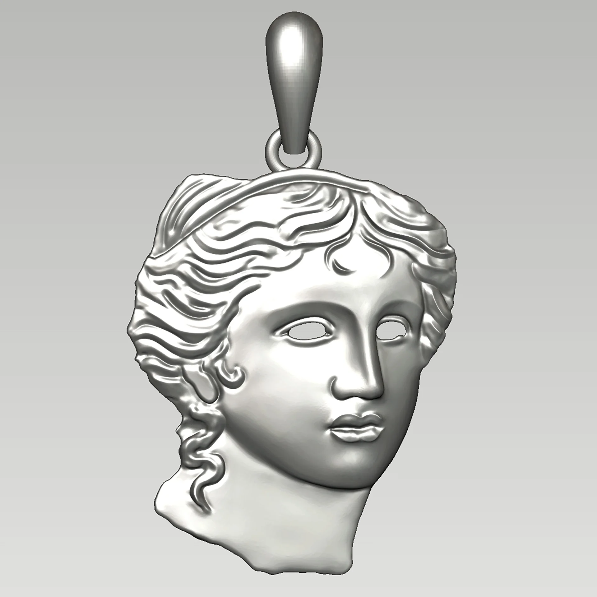 Aphrodite Greek Goddess Pendant 3D Print Jewelry Model