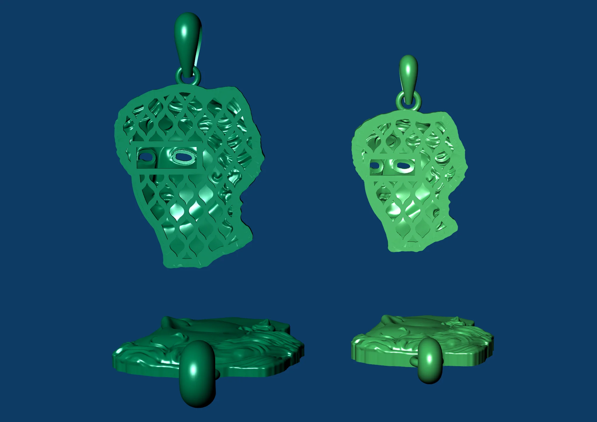 Aphrodite Greek Goddess Pendant 3D Print Jewelry Model — view 5