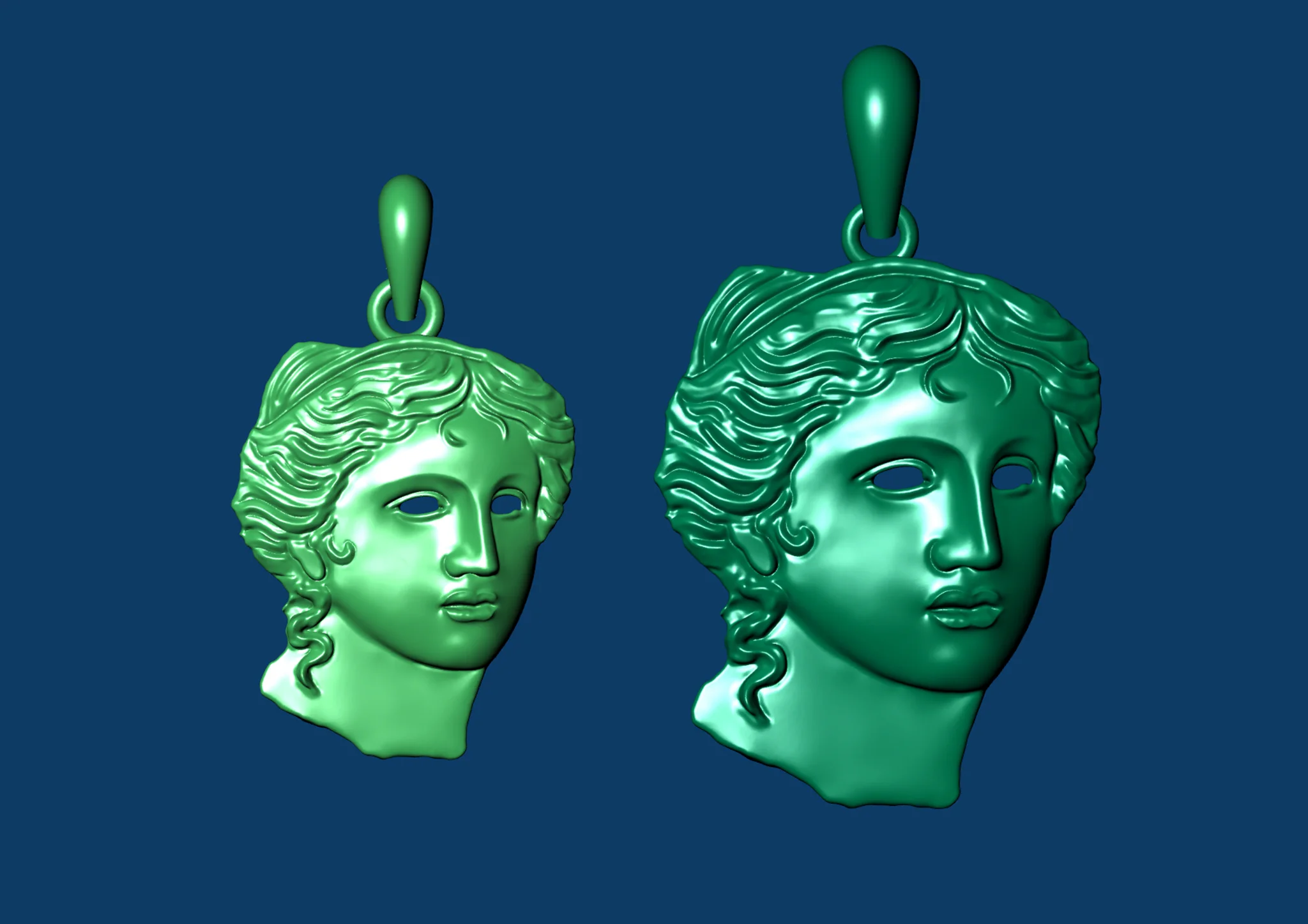 Aphrodite Greek Goddess Pendant 3D Print Jewelry Model — view 8