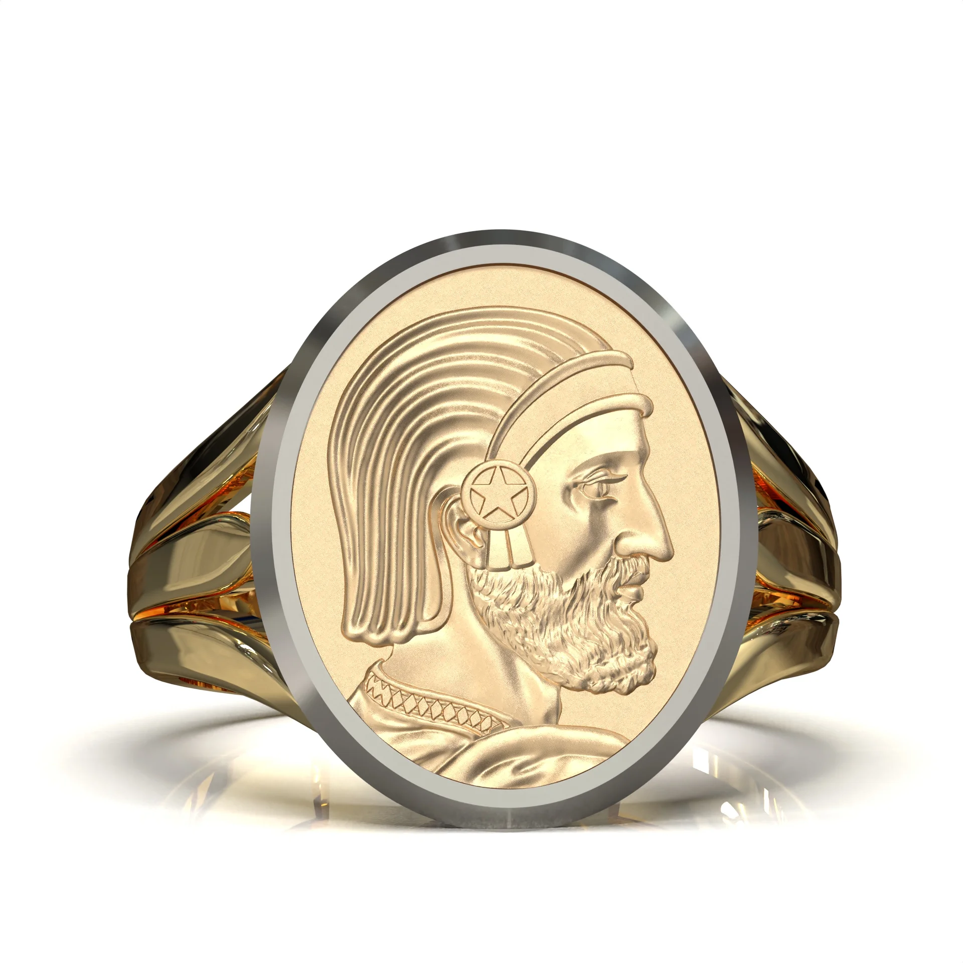 Mens Persian Cyrus The Great Relief Ring 3D Model STL