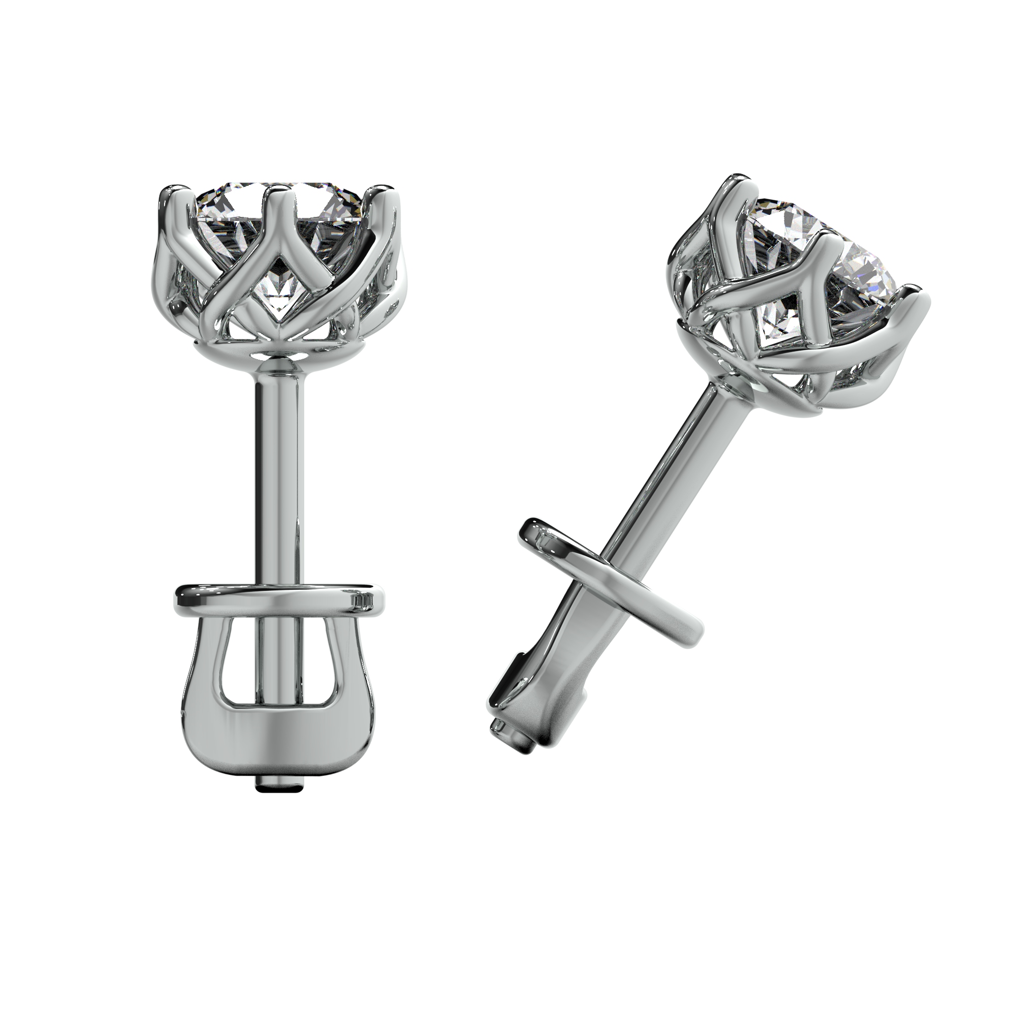 Earrings with diamonds 5mm — view 7