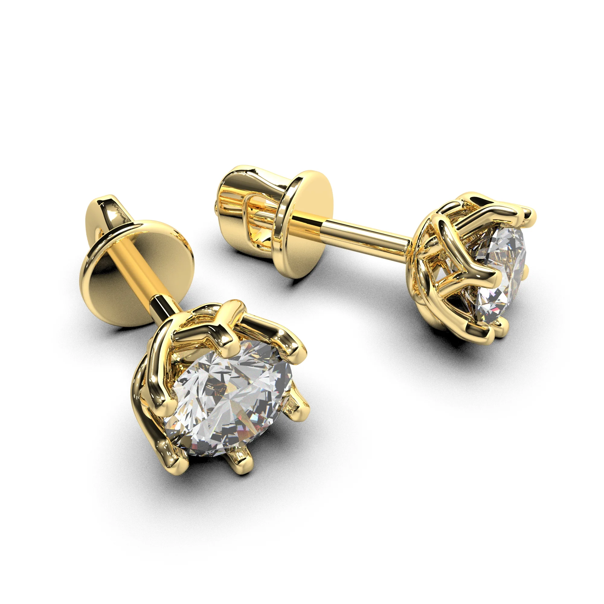 Earrings with diamonds 5mm — view 2