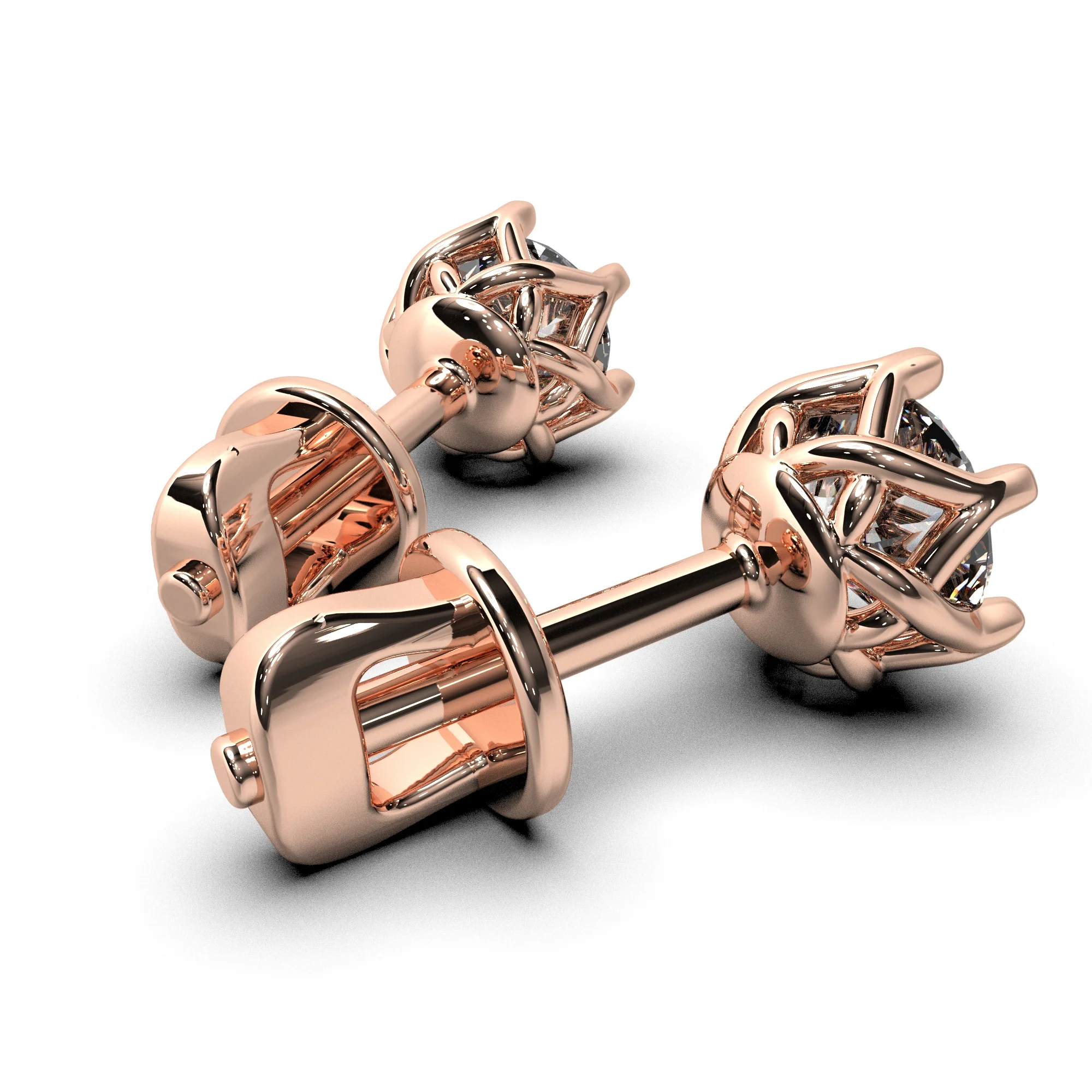Earrings with diamonds 5mm — view 4