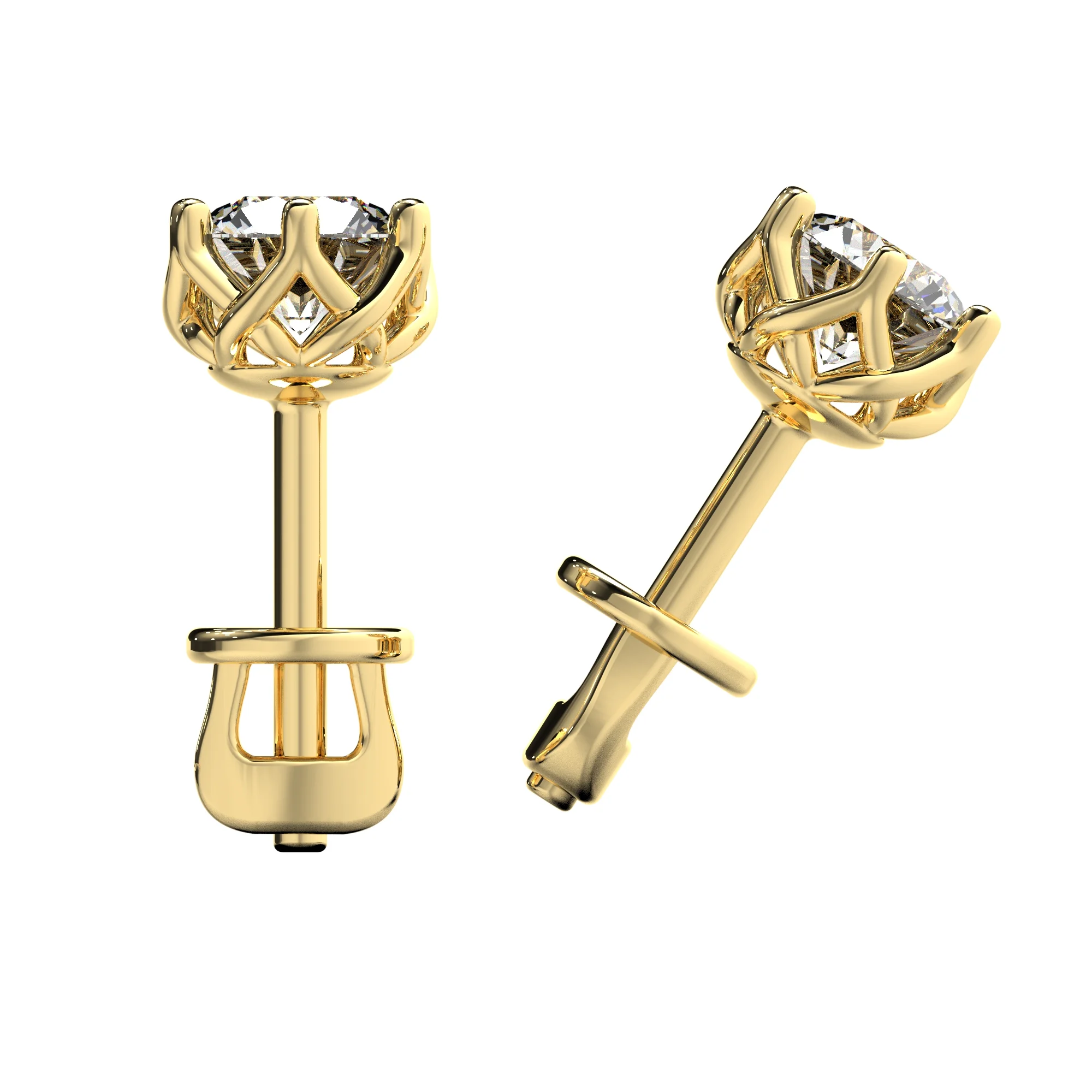 Earrings with diamonds 5mm — view 6