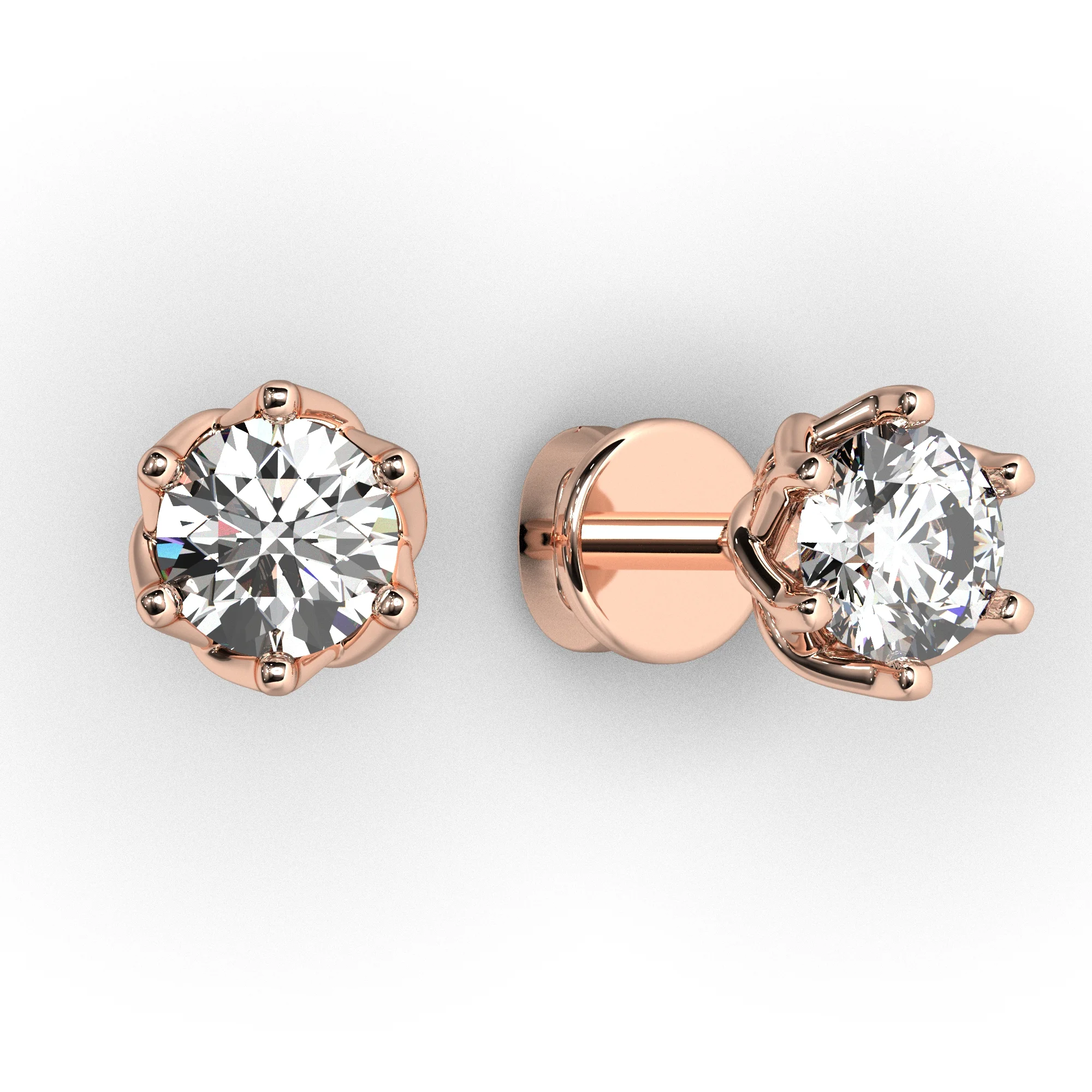 Earrings with diamonds 5mm — view 8