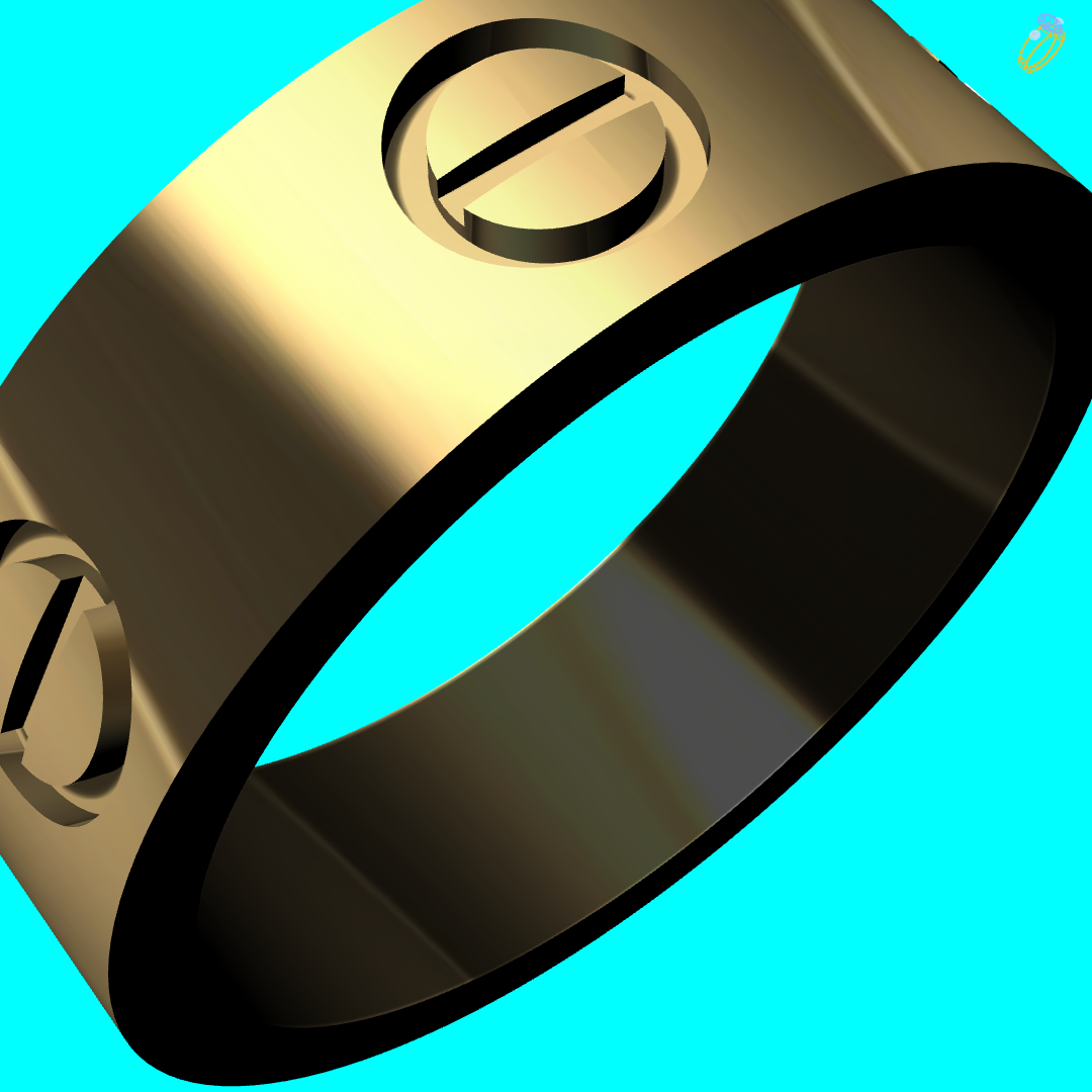 Plain Band Engraved Flat Profile Ring — view 4