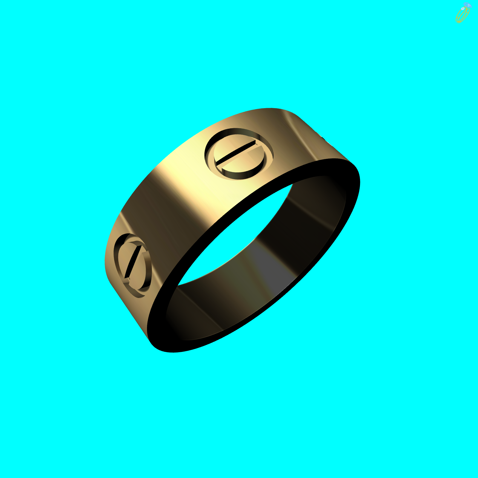 Plain Band Engraved Flat Profile Ring