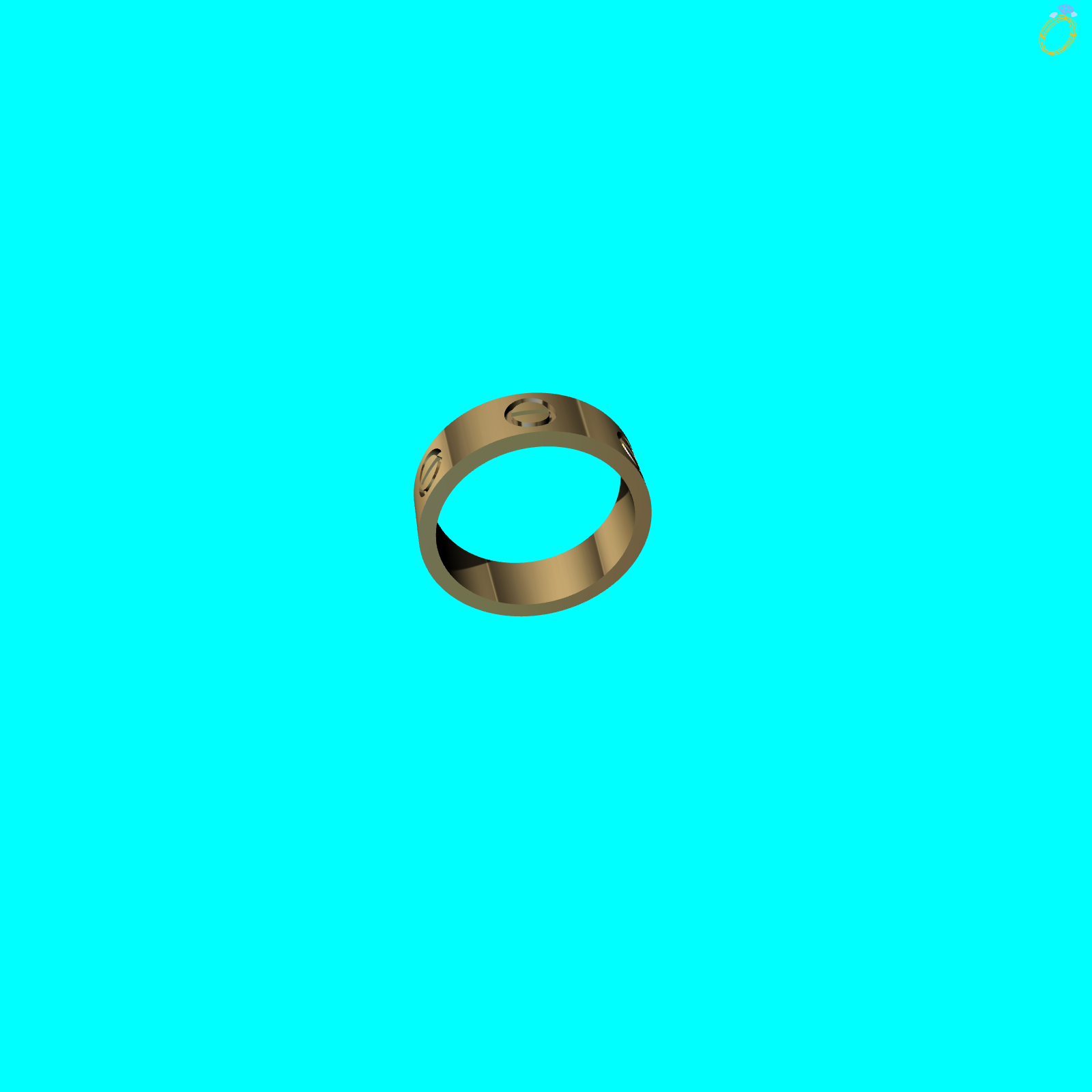 Plain Band Engraved Flat Profile Ring — view 7