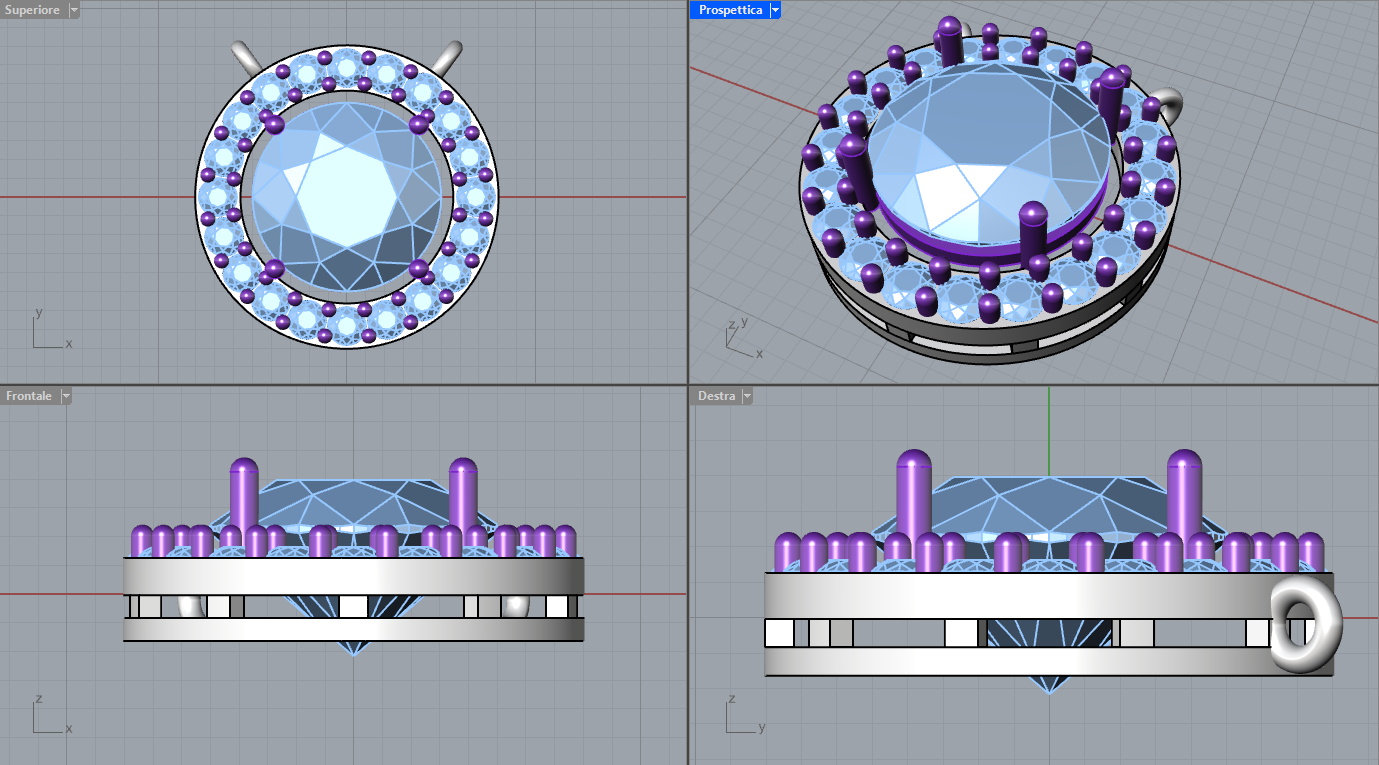 Round halo pendant — view 3