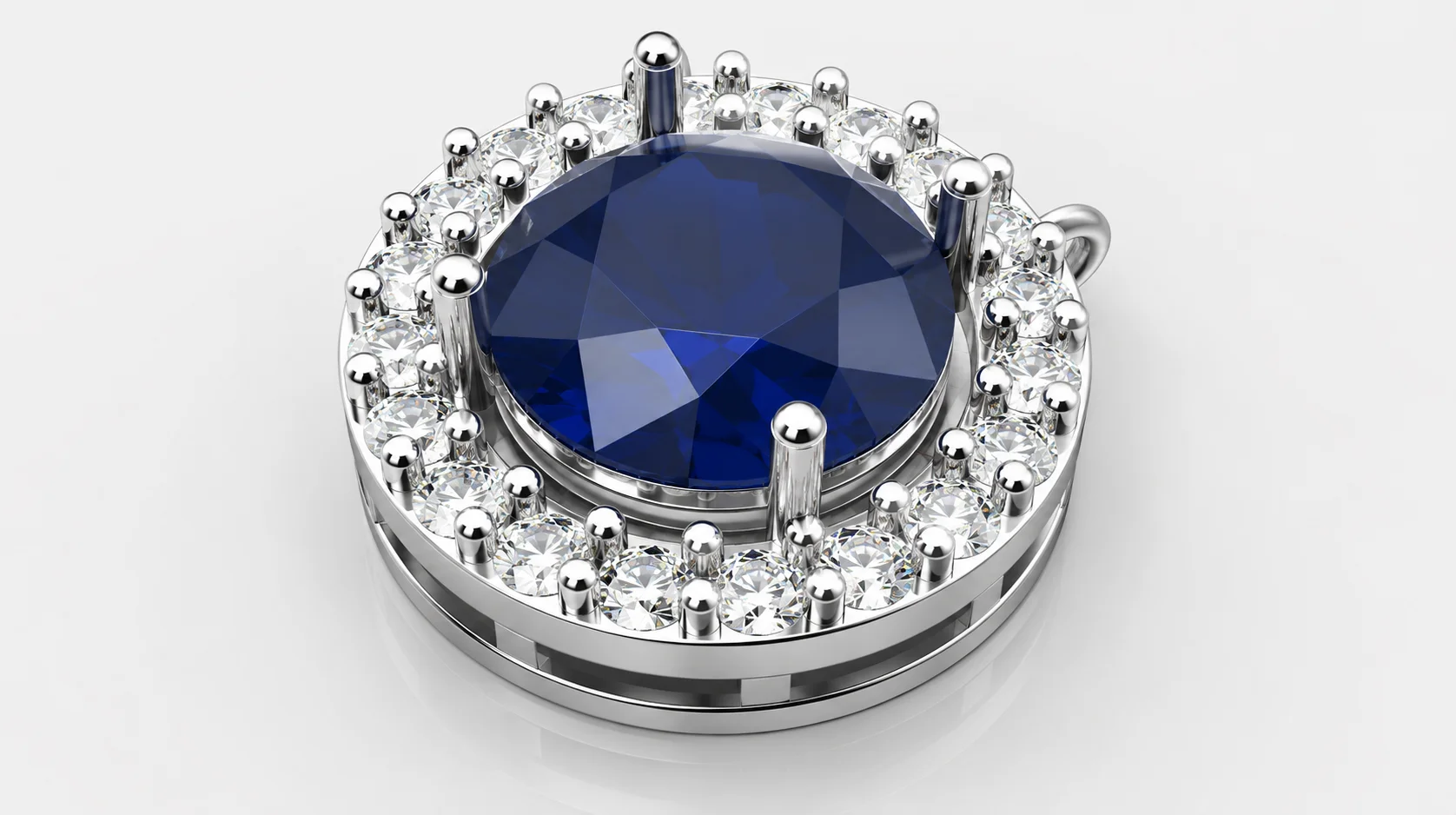 Round halo pendant — view 2