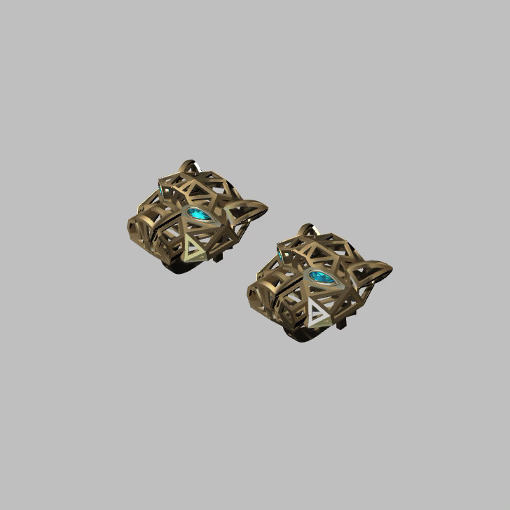 Panther Head Marquise Bezel Earrings — view 2