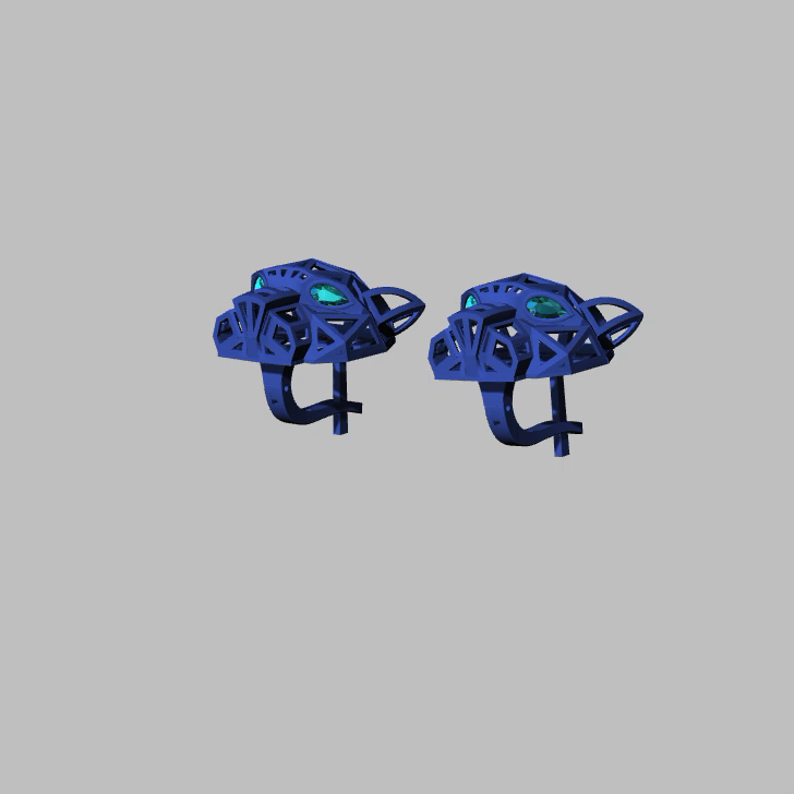 Panther Head Marquise Bezel Earrings — view 5