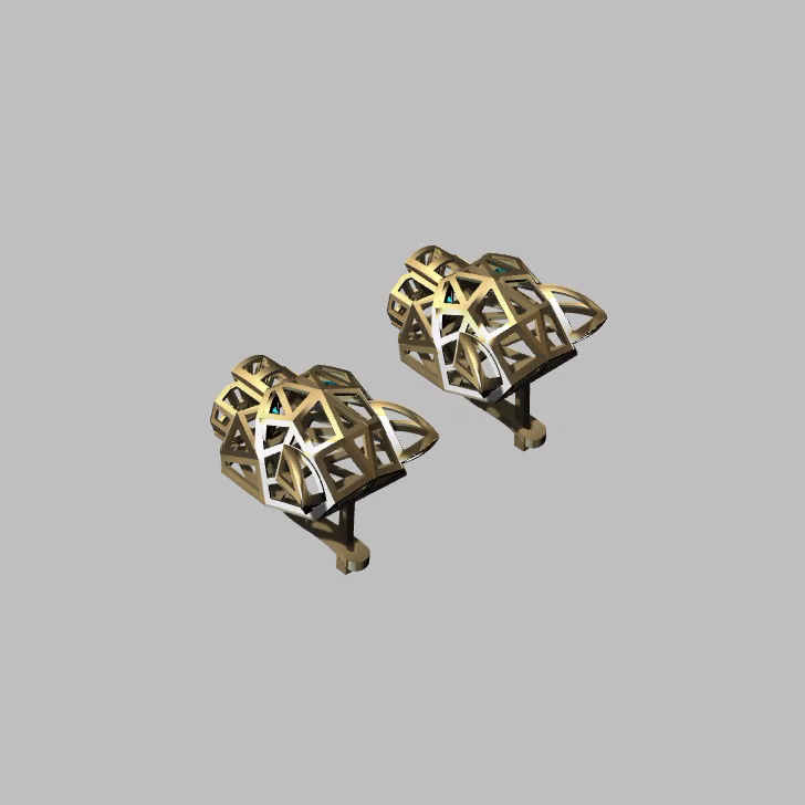 Panther Head Marquise Bezel Earrings — view 3