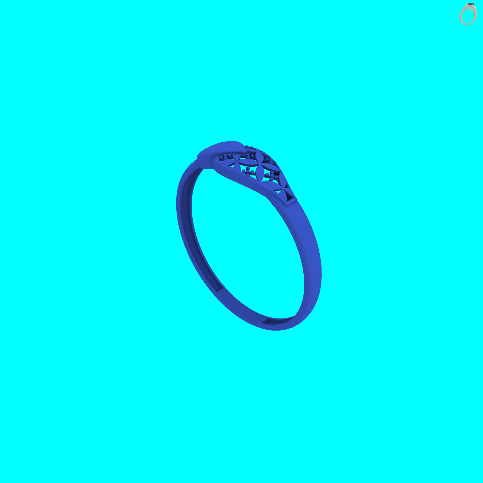 Openwork Quatrefoil Lattice Band Ring — view 8