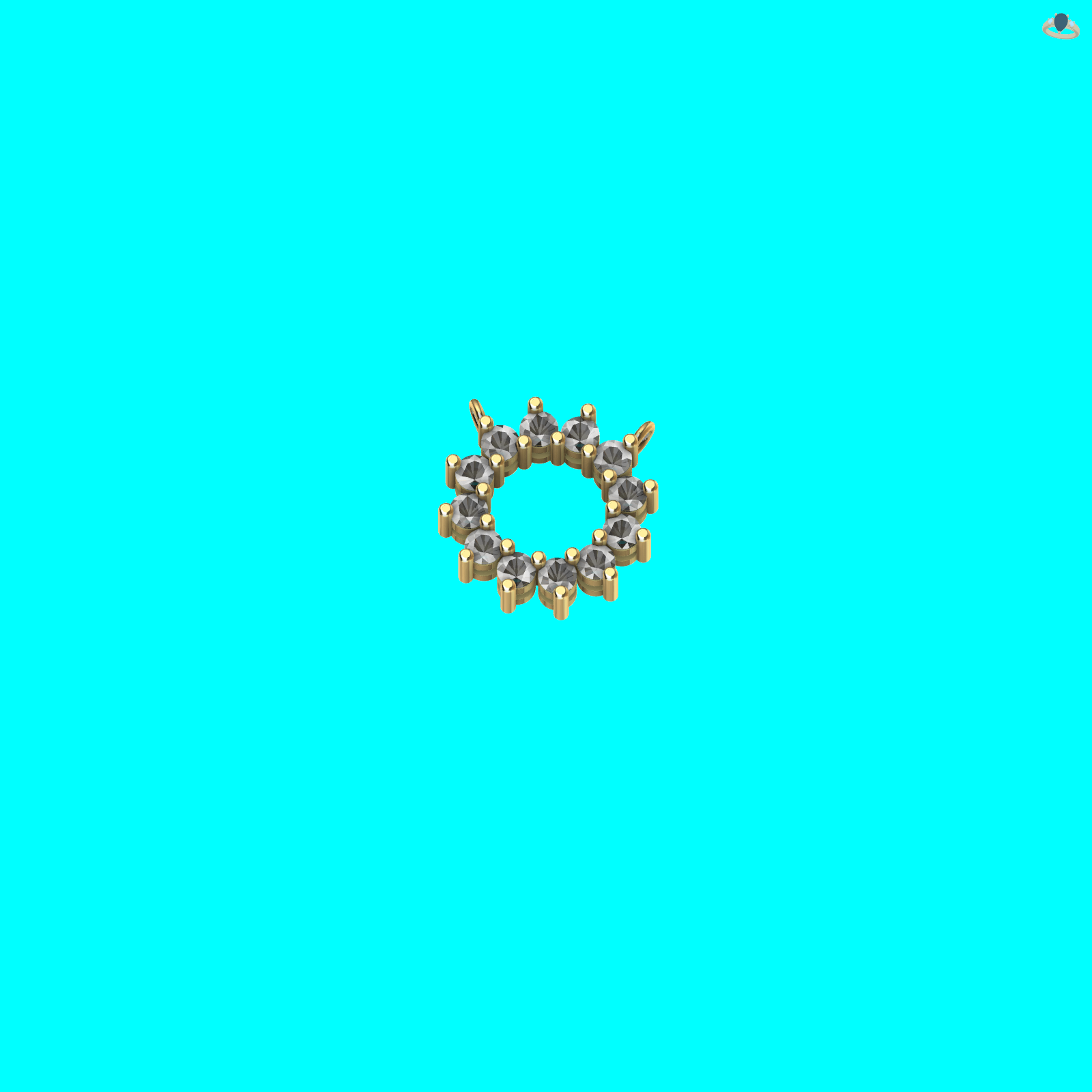 Diamond Wreath Shared Prong Cluster Pendant — view 7