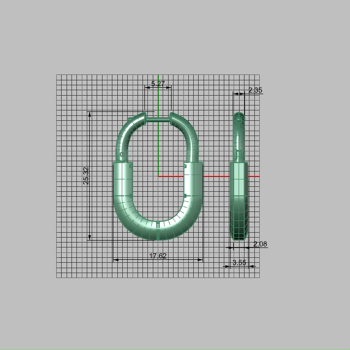 Minimalist Oblong Paperclip Style Hoop Earring — view 2