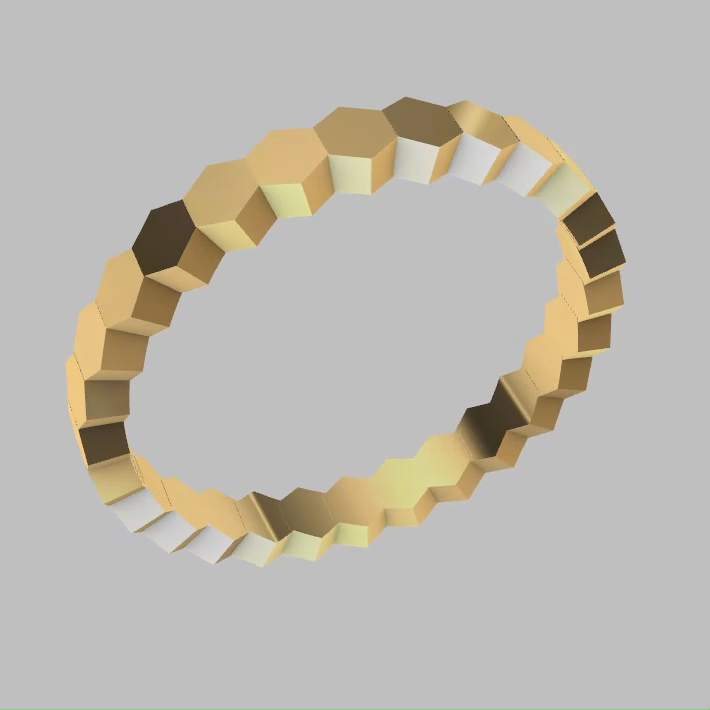 Geometric Honeycomb Hexagon Eternity Ring