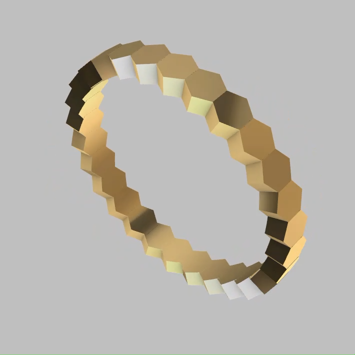 Geometric Honeycomb Hexagon Eternity Ring — view 3