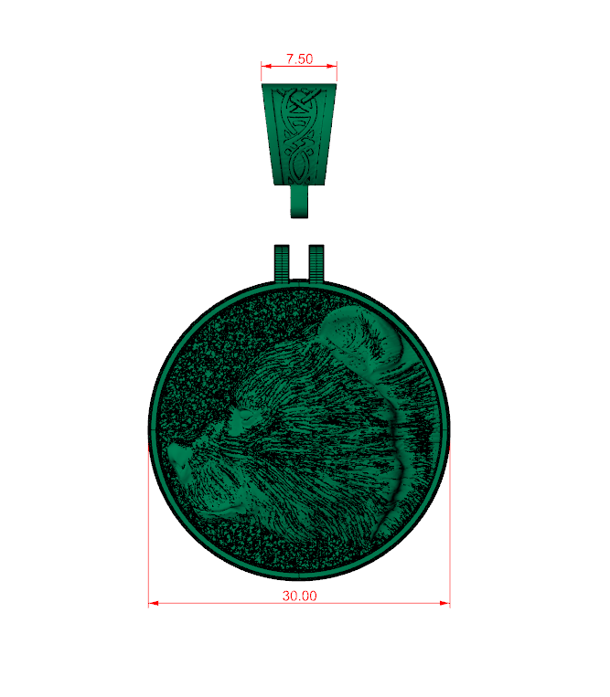 Bear Head and Paw Relief Pendant with Knotwork Bail — view 6
