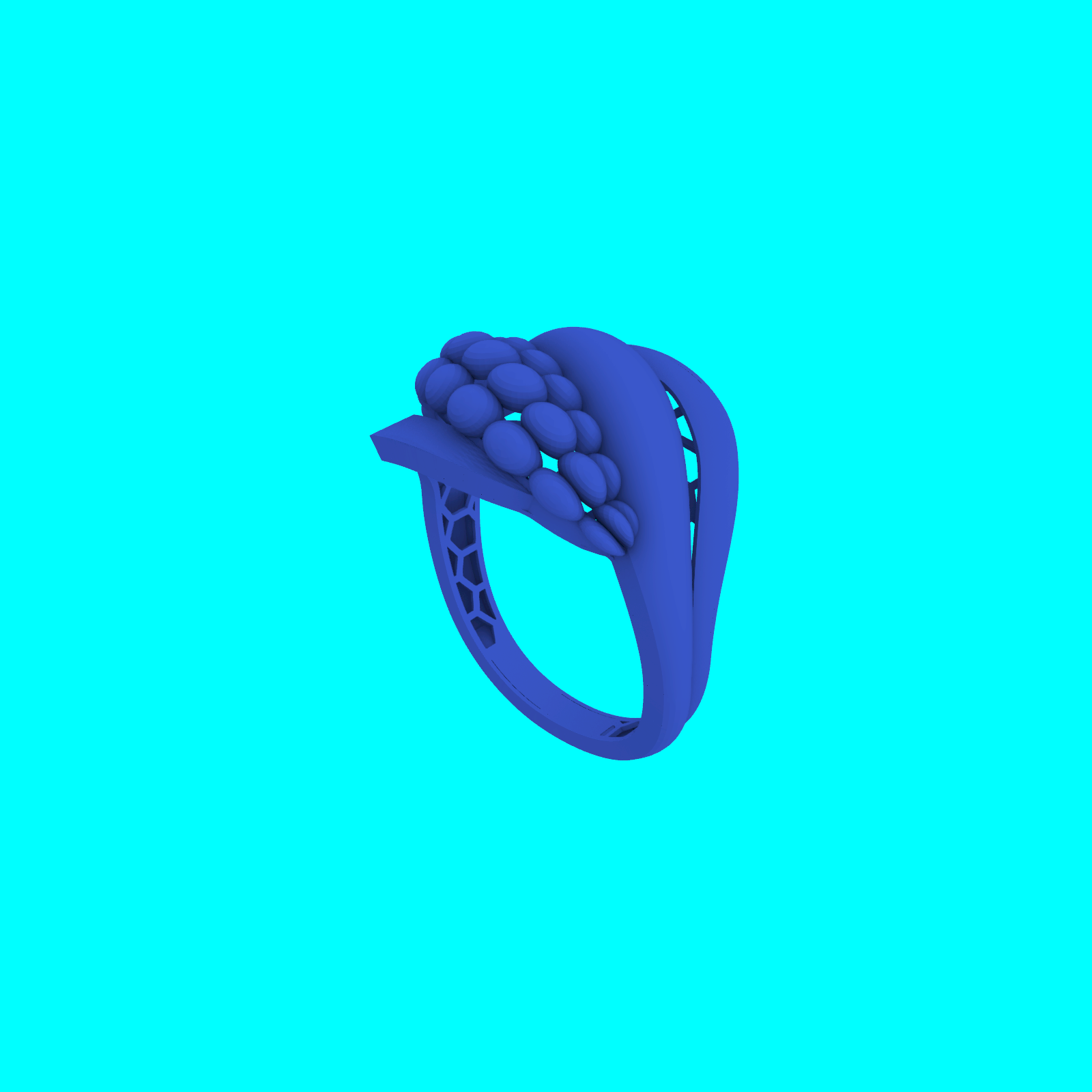 Domed Beaded Wide Tapered Band Ring — view 6