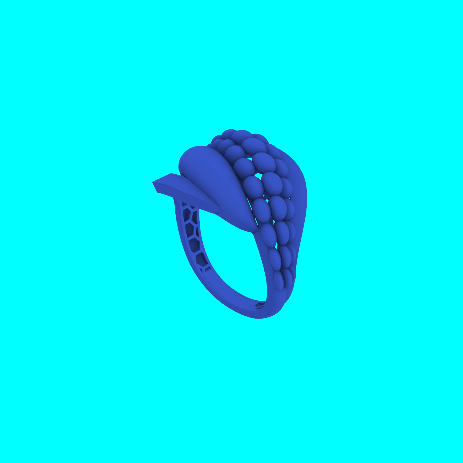 Domed Beaded Wide Tapered Band Ring — view 8