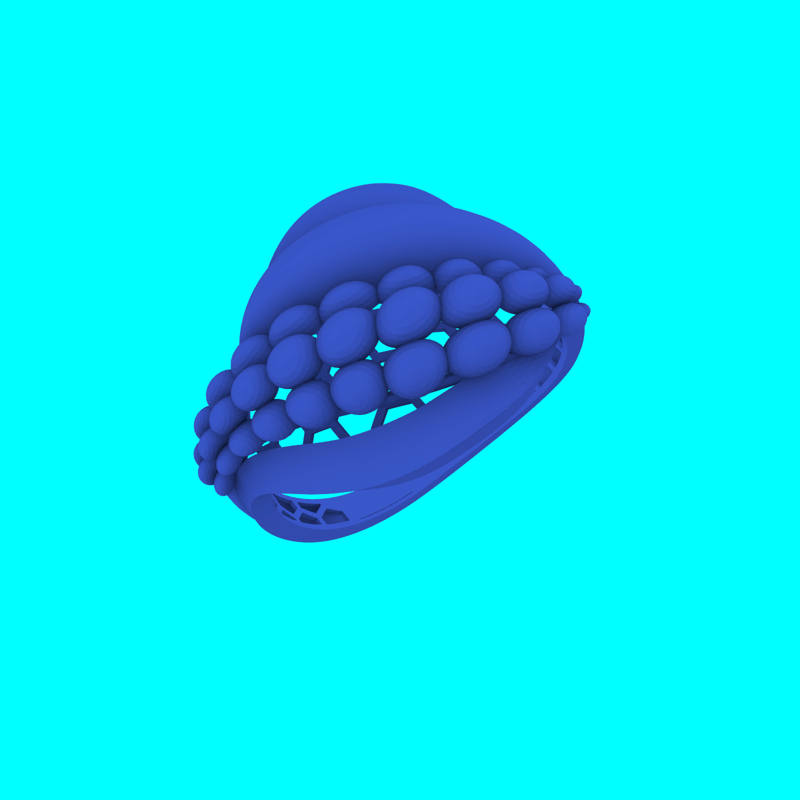 Domed Beaded Wide Tapered Band Ring