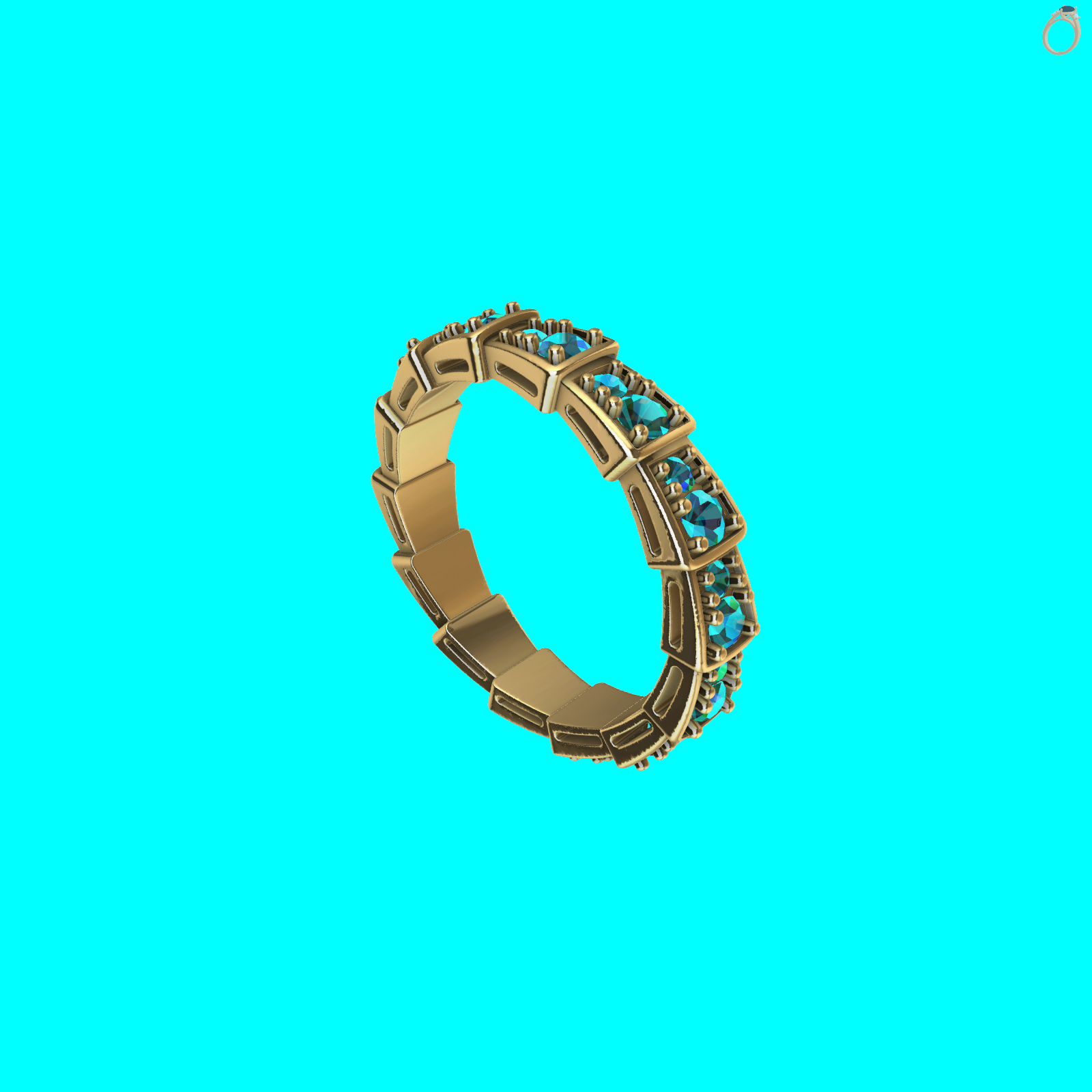 Eternity Band Alternating Stones — view 7