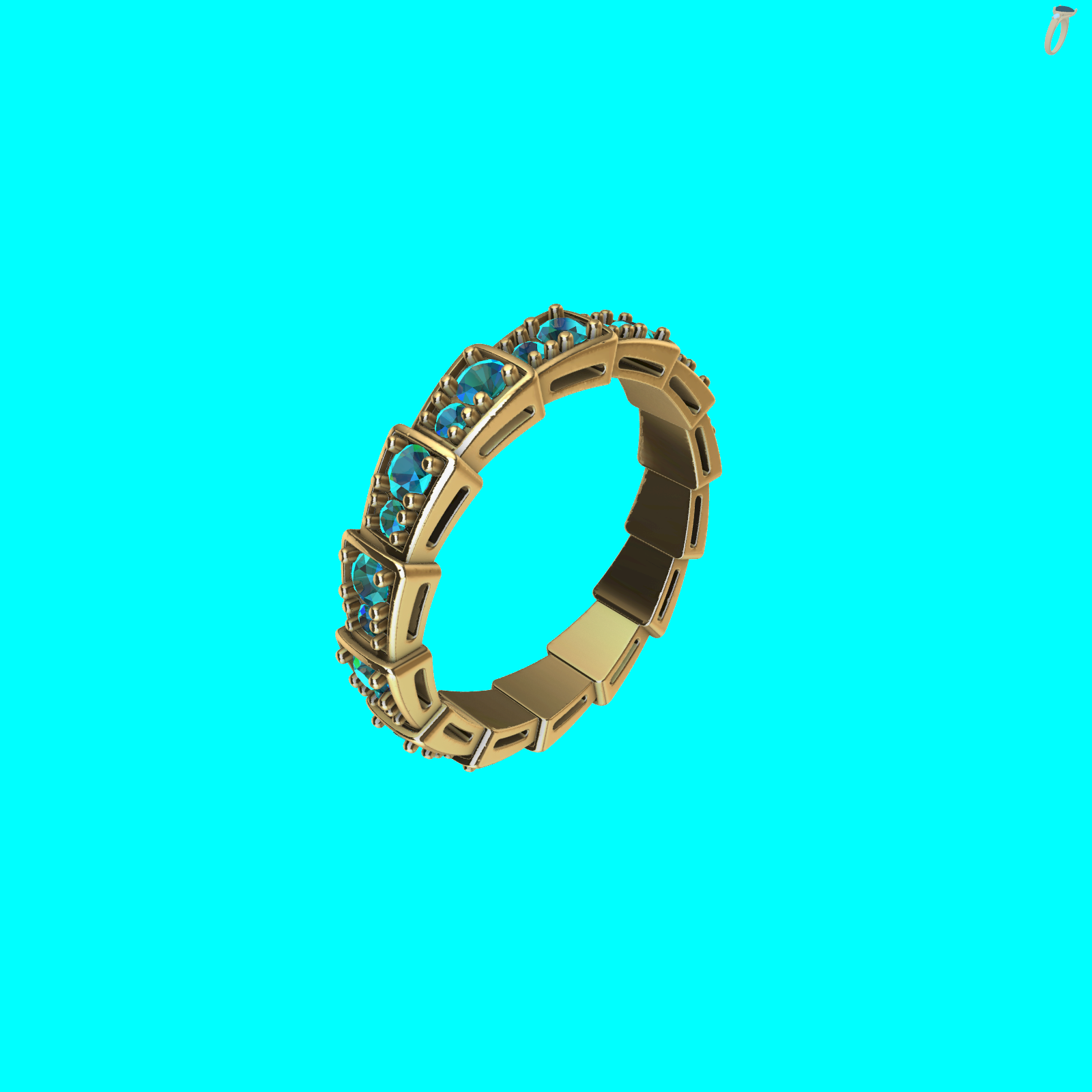 Eternity Band Alternating Stones — view 8
