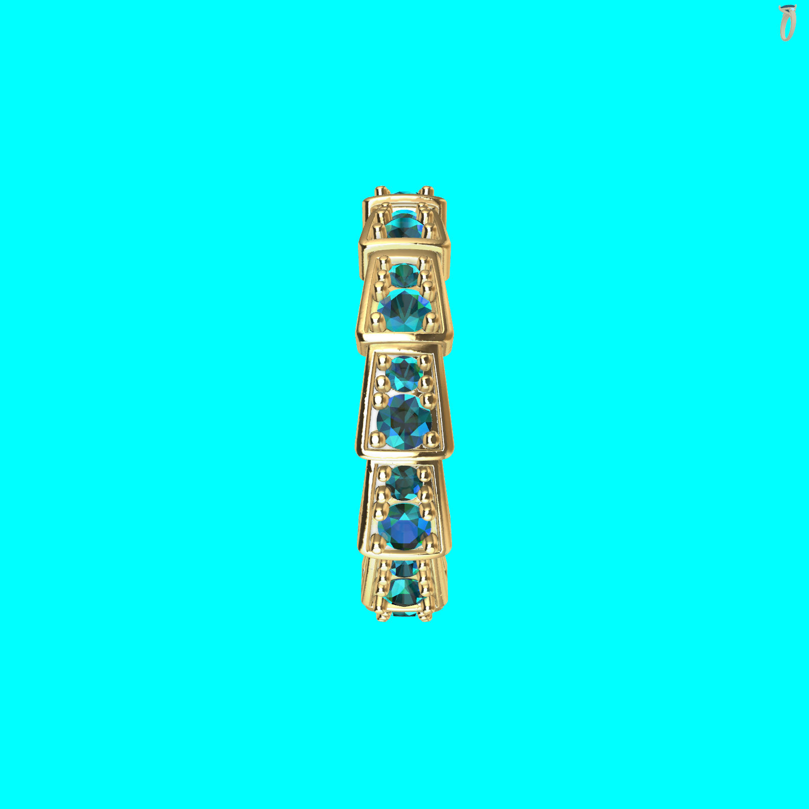 Eternity Band Alternating Stones — view 5