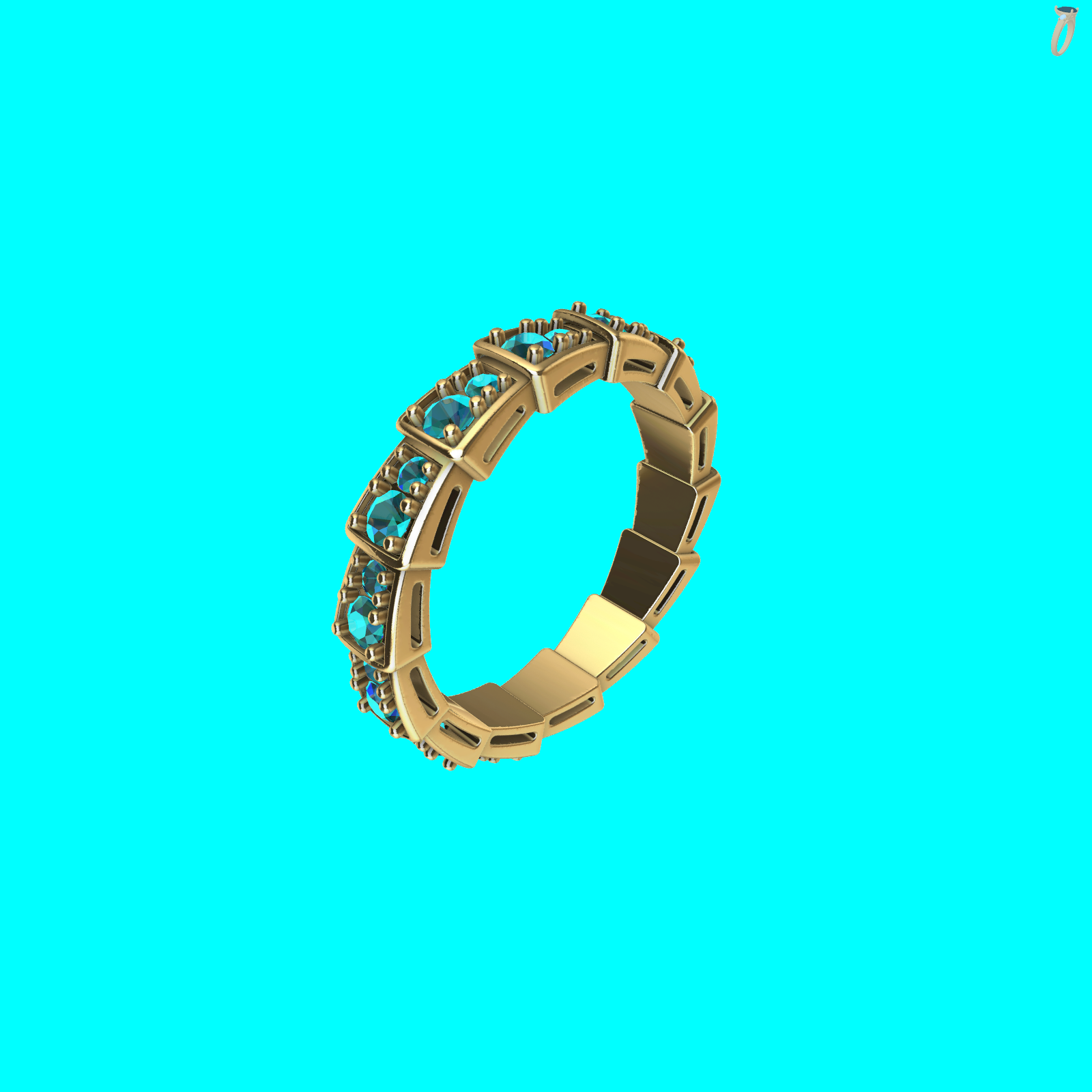 Eternity Band Alternating Stones