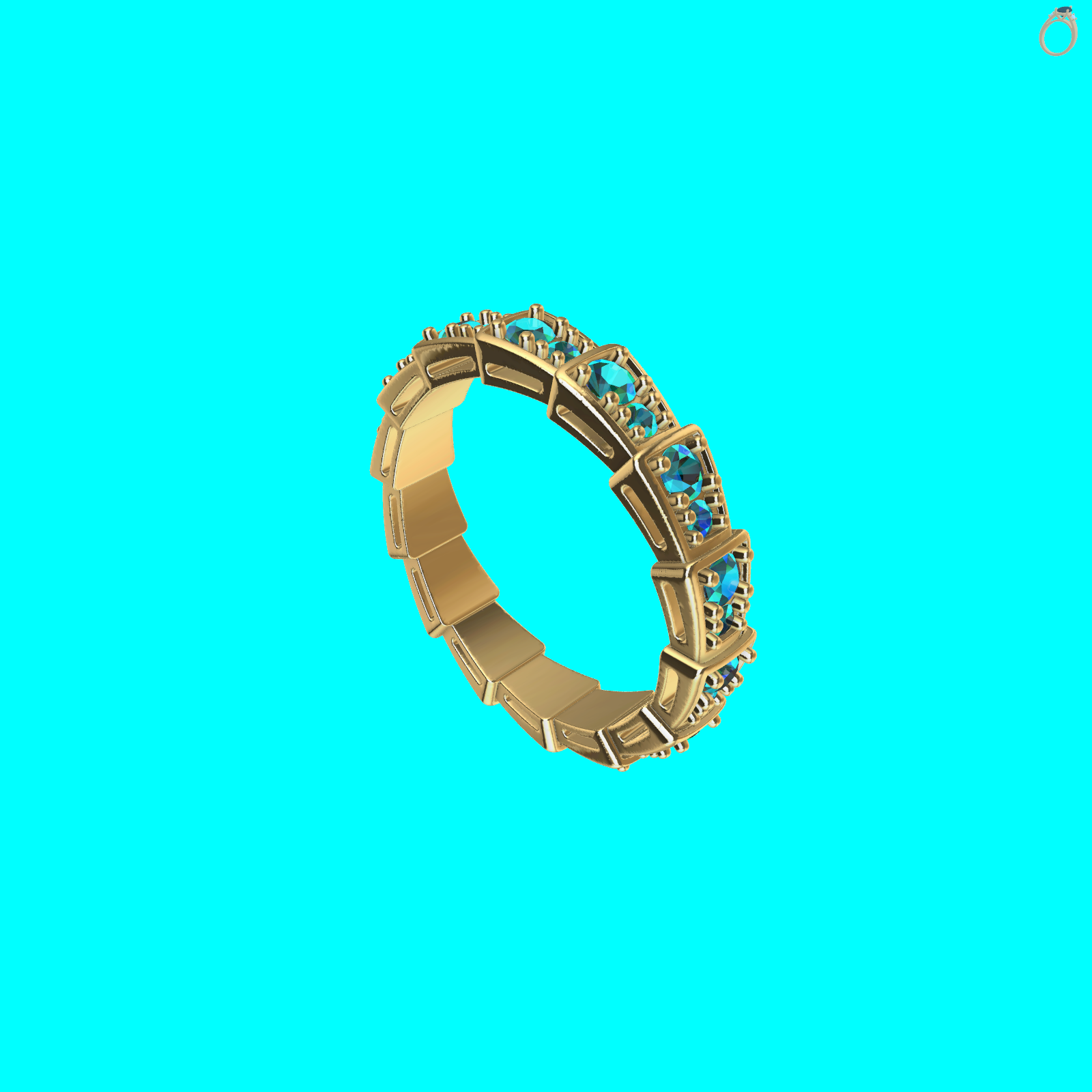 Eternity Band Alternating Stones — view 2