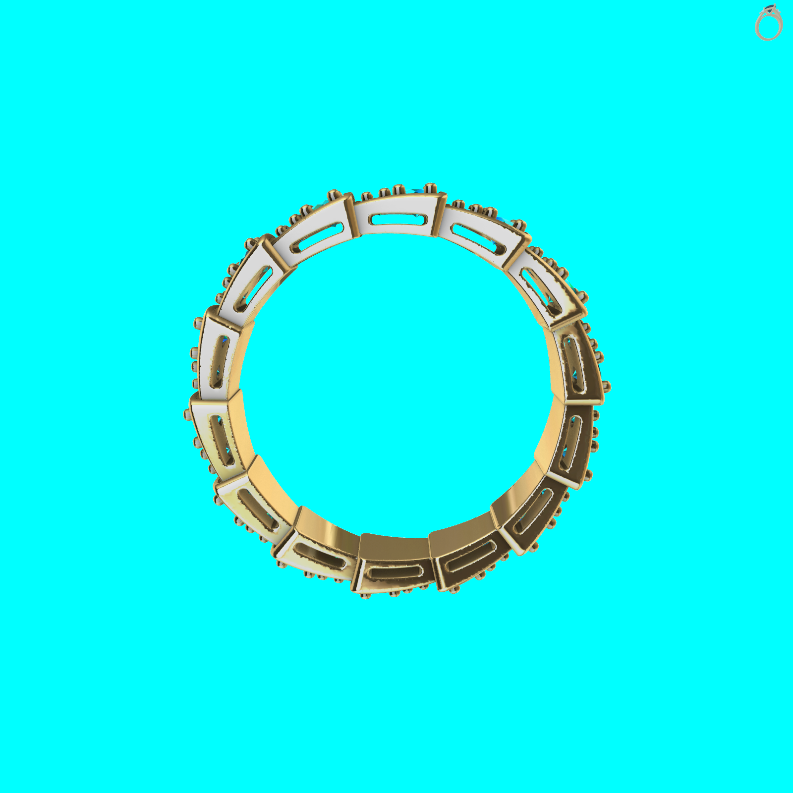 Eternity Band Alternating Stones — view 4