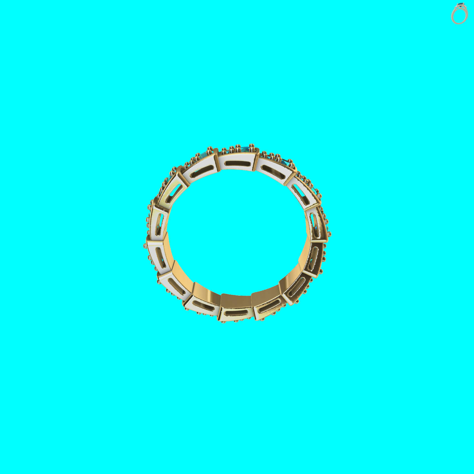 Eternity Band Alternating Stones — view 3