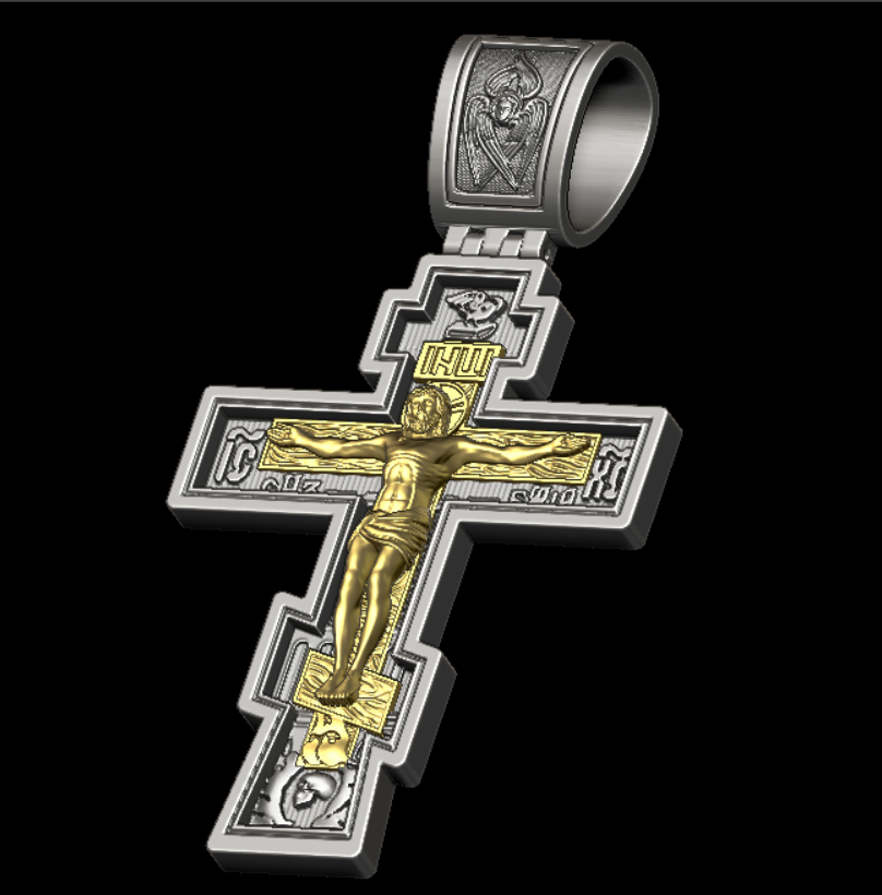 Orthodox Crucifix Angel Bail Pendant — view 6