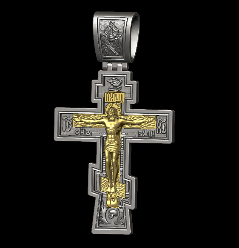 Orthodox Crucifix Angel Bail Pendant — view 5