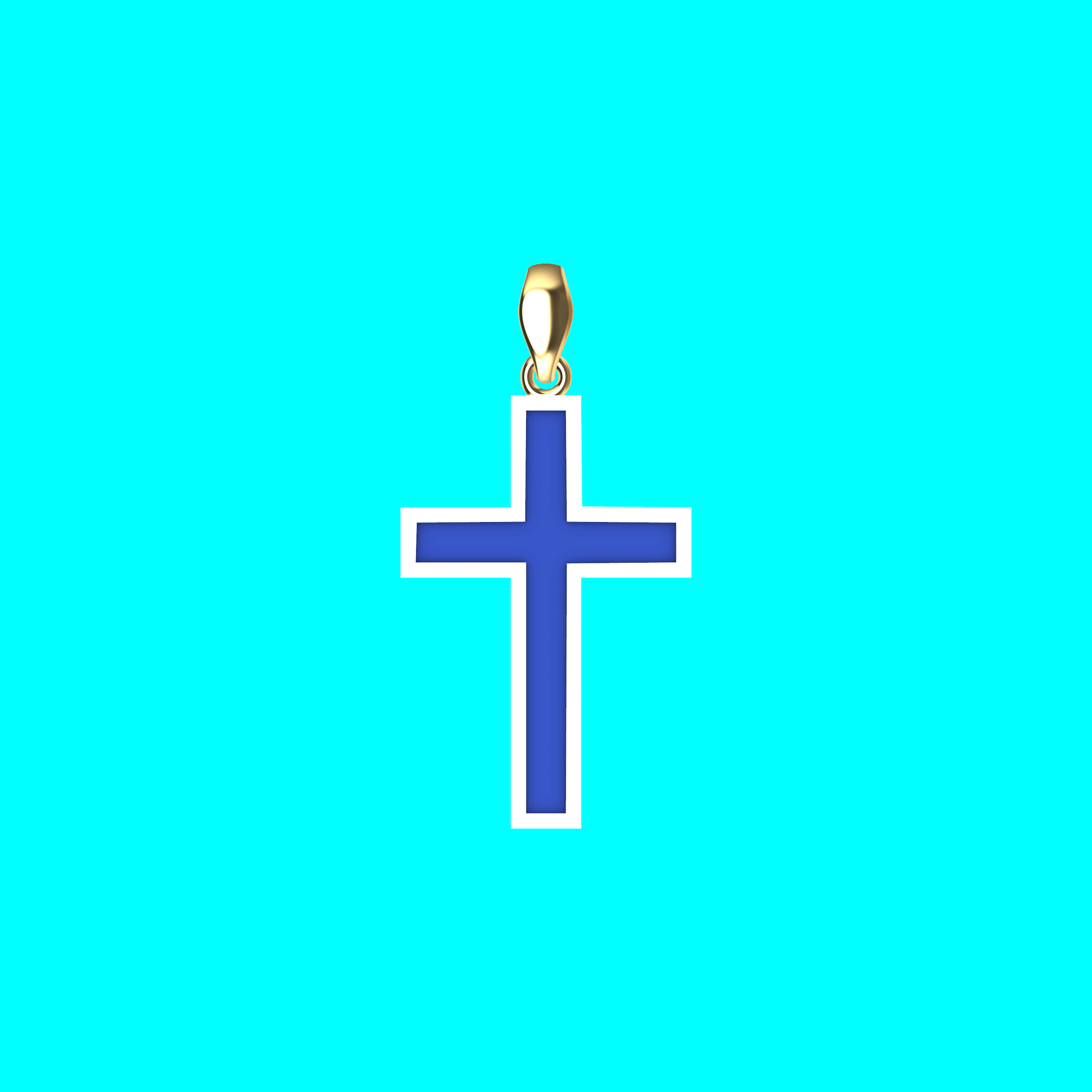 Framed Straight Bar Cross Pendant — view 5