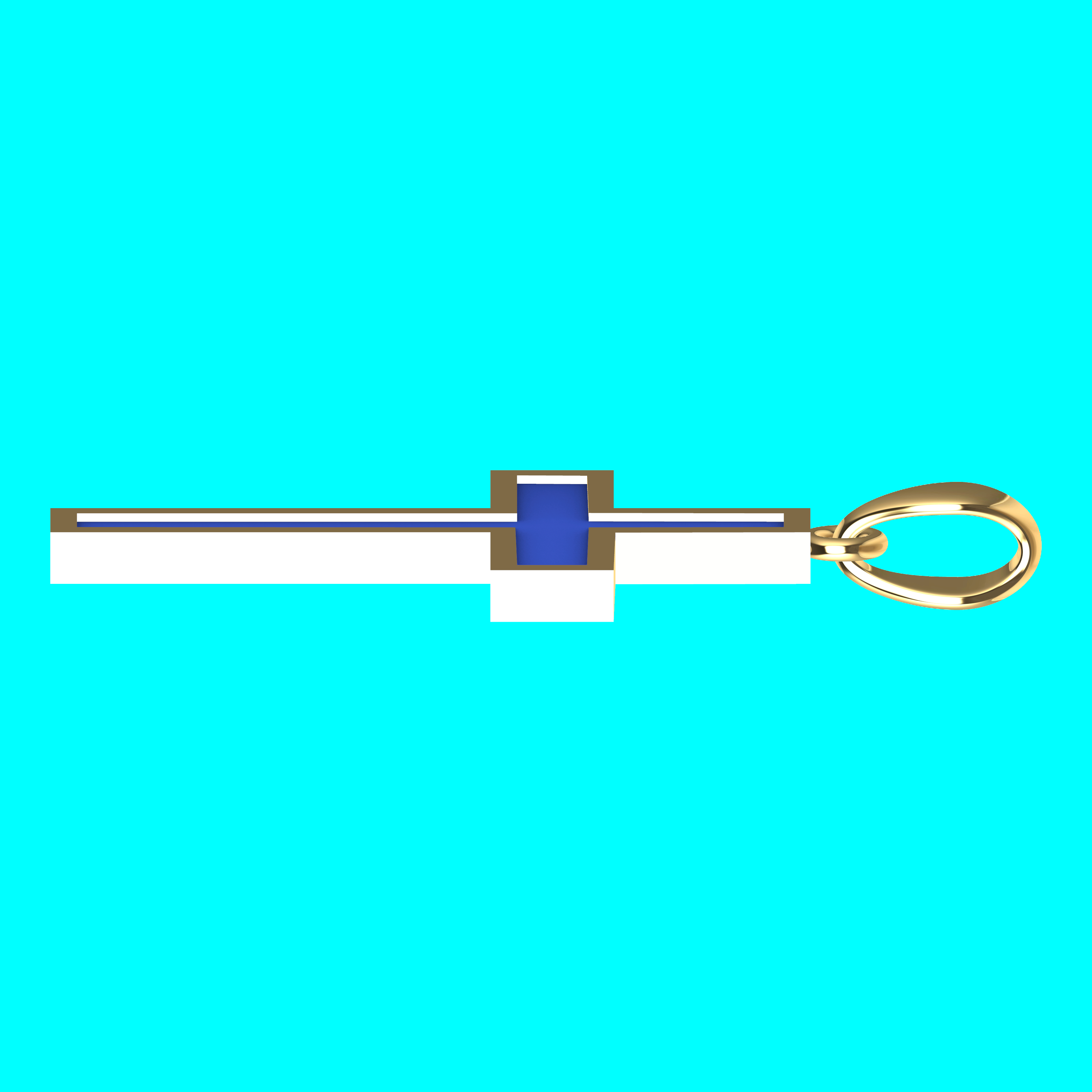 Framed Straight Bar Cross Pendant — view 4