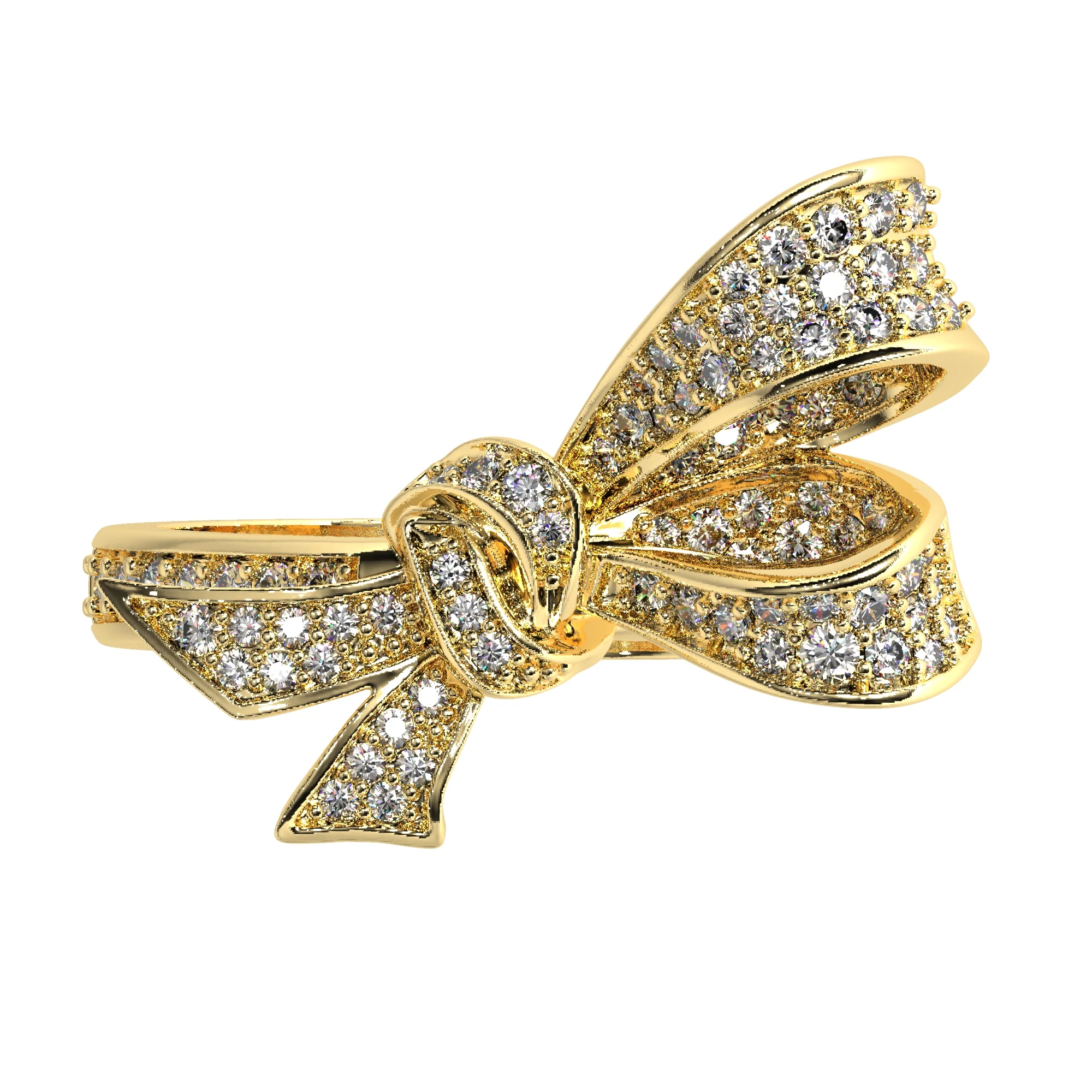 Jewelry Bow Ring with diamonds stile Graff — view 5
