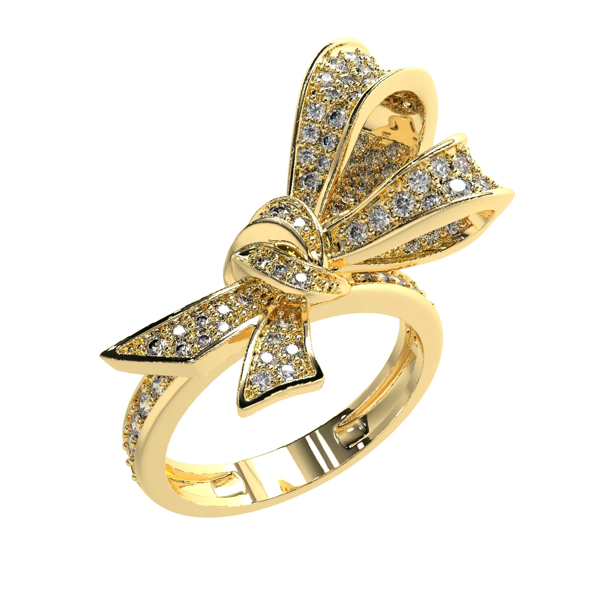 Jewelry Bow Ring with diamonds stile Graff — view 2