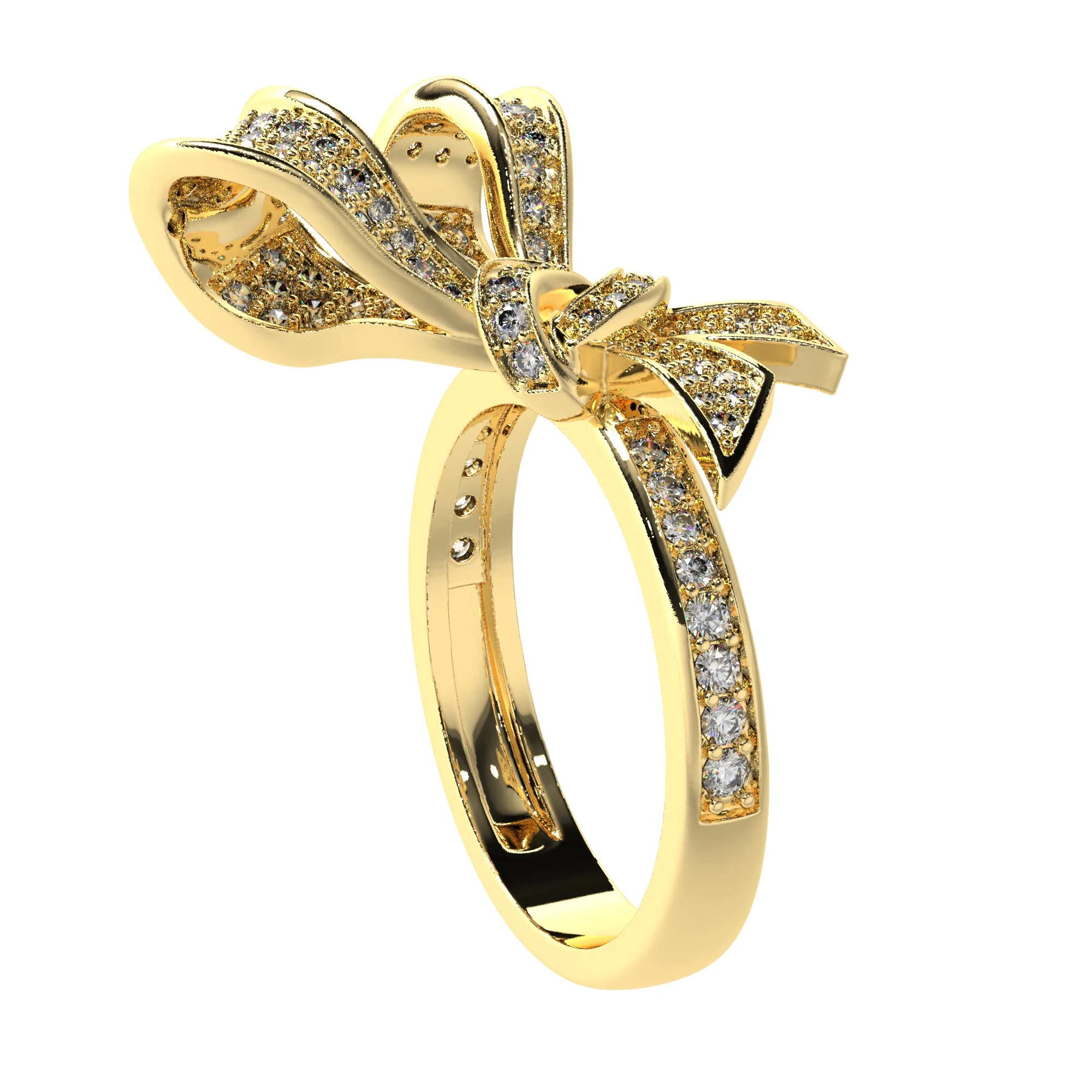 Jewelry Bow Ring with diamonds stile Graff — view 8